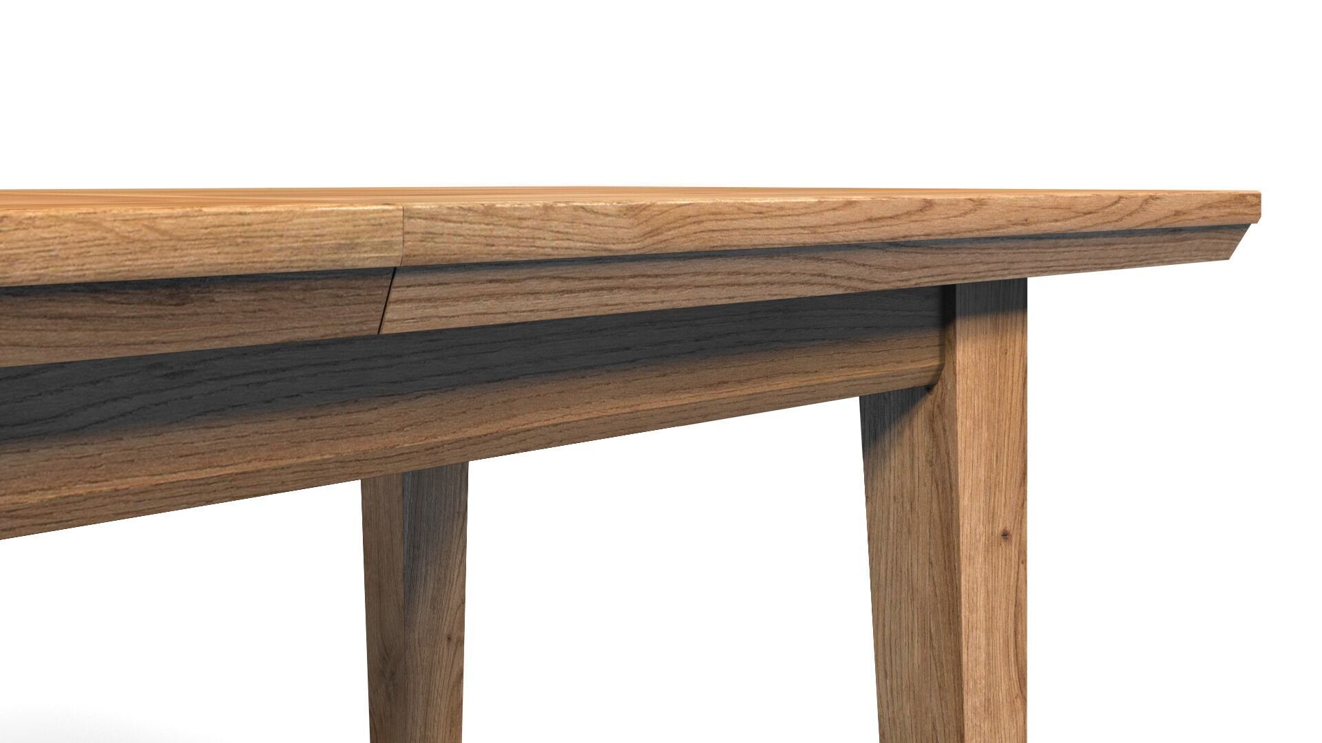 Country Extendable Dining Table 220 x 90 cm 87 x 35 in Solid Oak 3D model_13