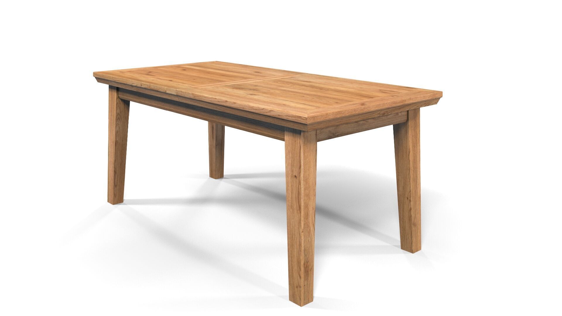 Country Extendable Dining Table 220 x 90 cm 87 x 35 in Solid Oak 3D model_10