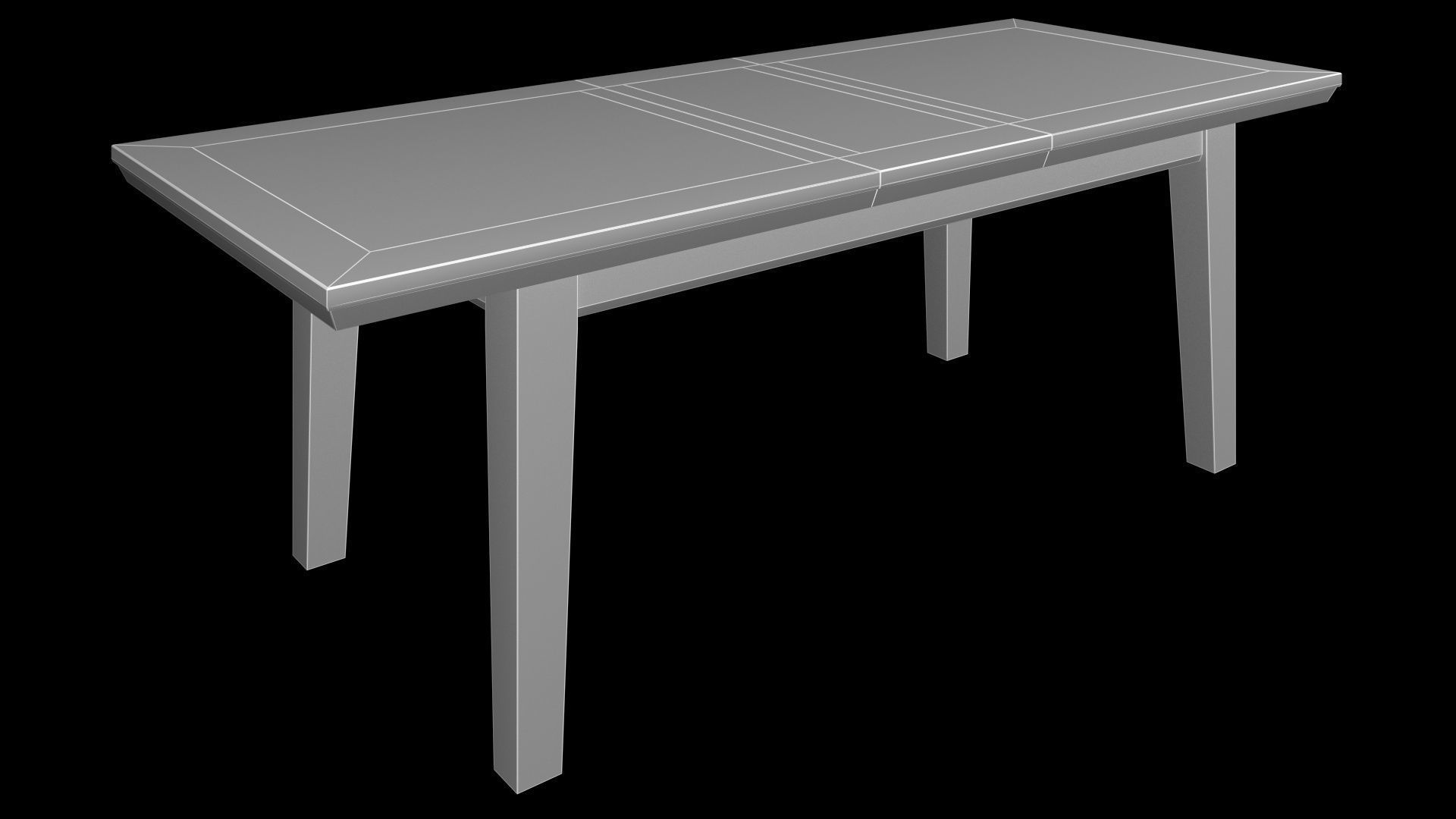 Country Extendable Dining Table 220 x 90 cm 87 x 35 in Solid Oak 3D model_32