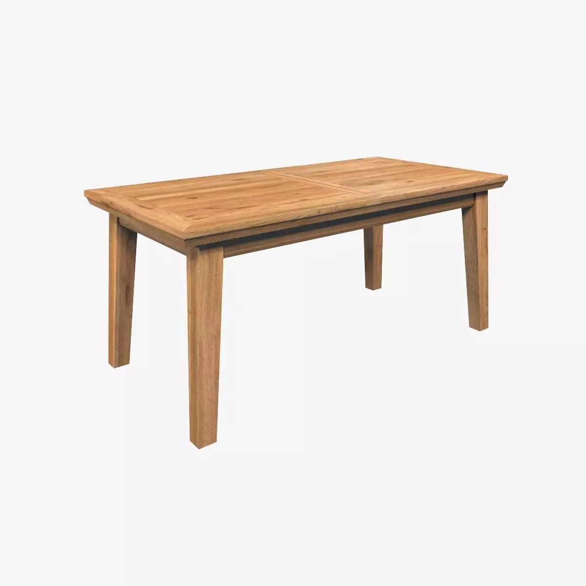 Country Extendable Dining Table 220 x 90 cm 87 x 35 in Solid Oak 3D model_0