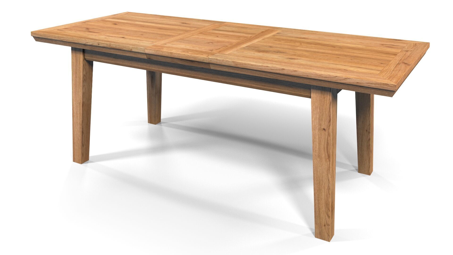 Country Extendable Dining Table 220 x 90 cm 87 x 35 in Solid Oak 3D model_29