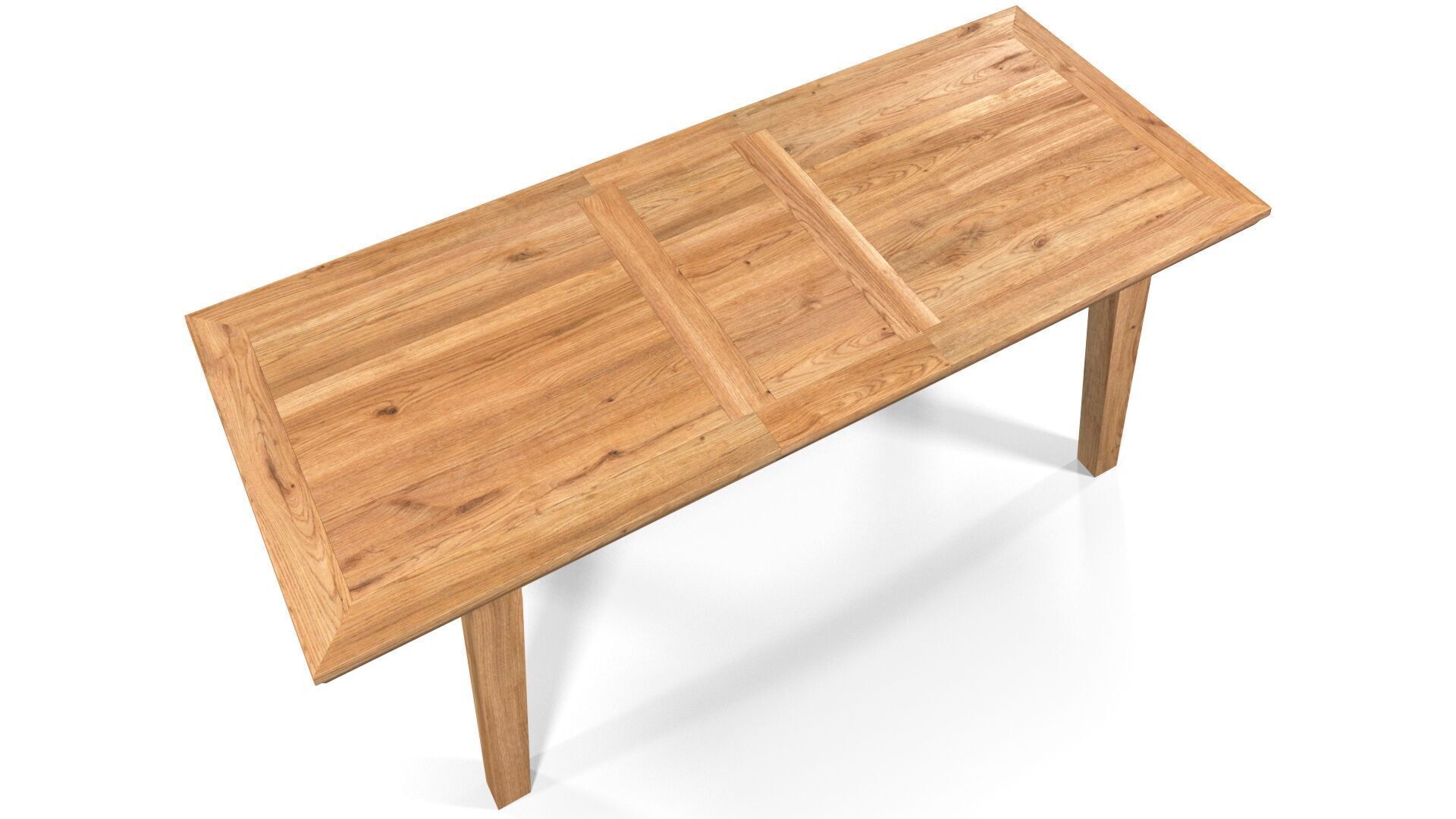 Country Extendable Dining Table 220 x 90 cm 87 x 35 in Solid Oak 3D model_3