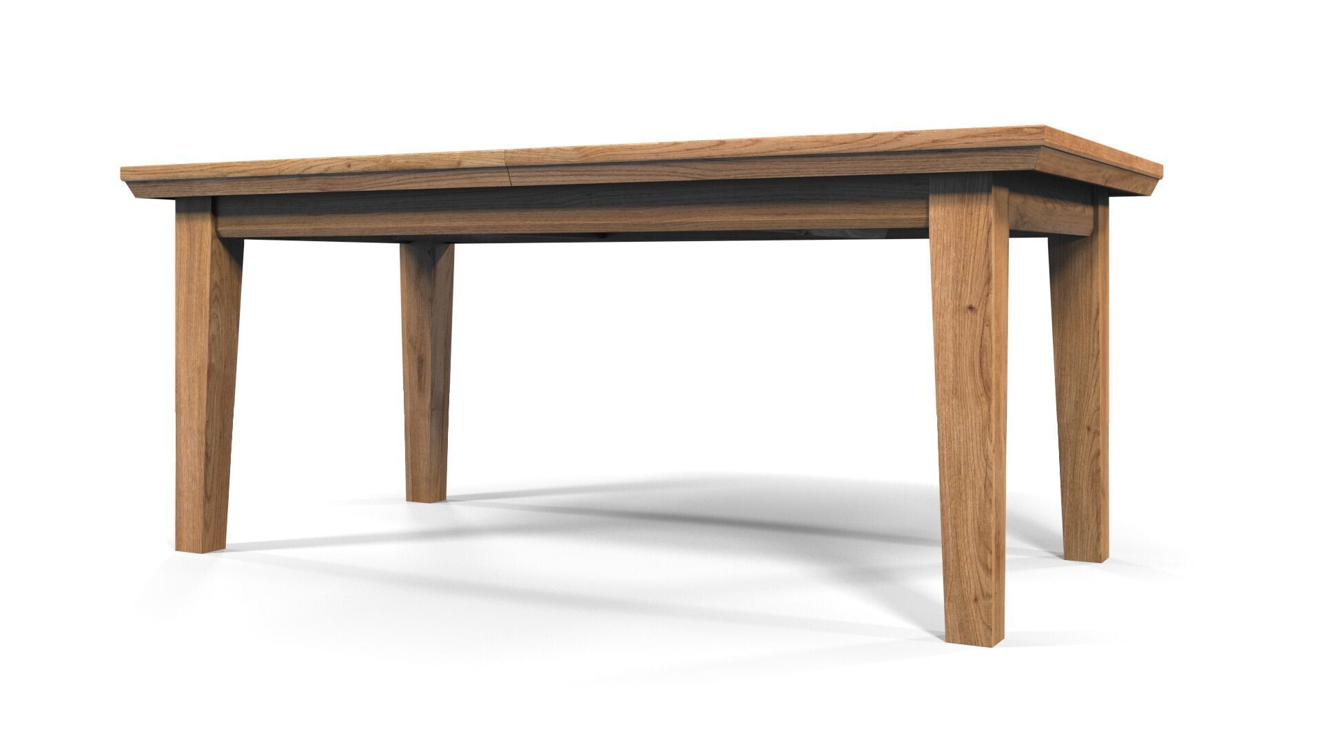 Country Extendable Dining Table 220 x 90 cm 87 x 35 in Solid Oak 3D model_17