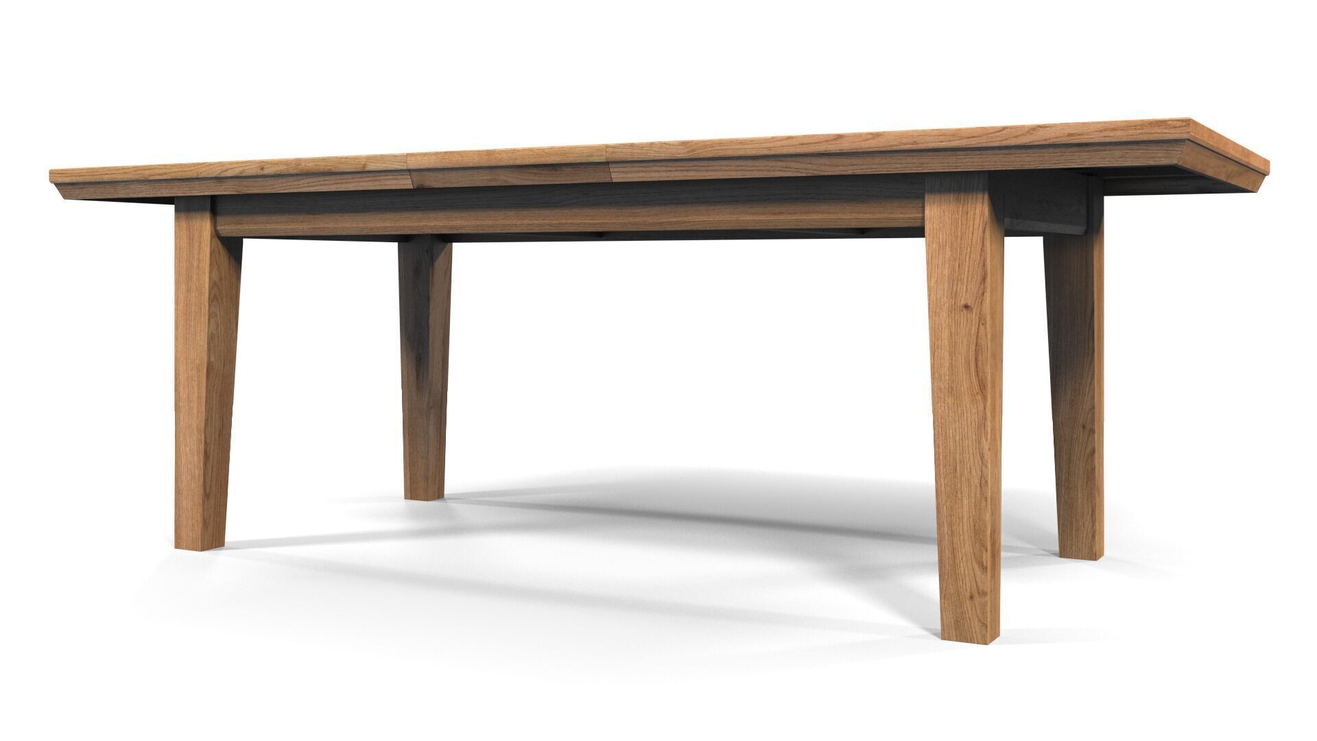 Country Extendable Dining Table 220 x 90 cm 87 x 35 in Solid Oak 3D model_16