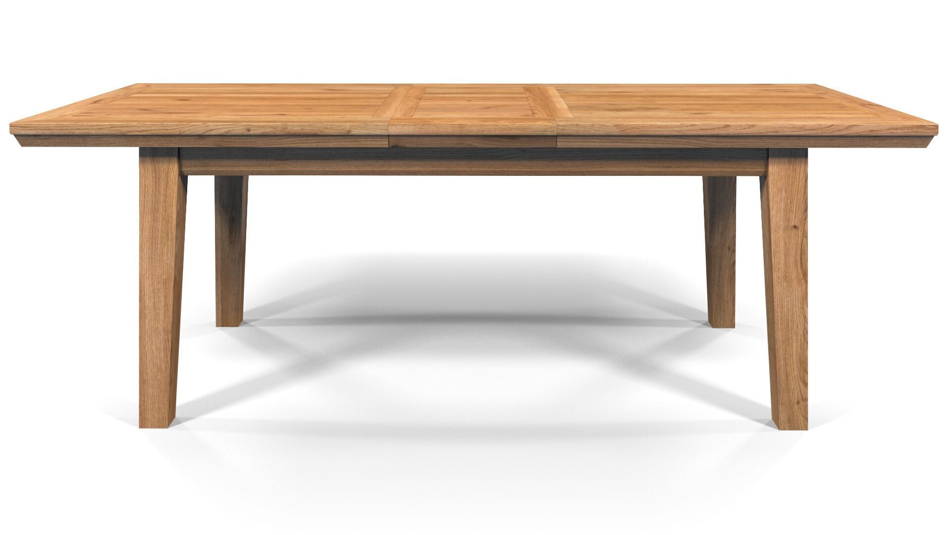 Country Extendable Dining Table 220 x 90 cm 87 x 35 in Solid Oak 3D model_7