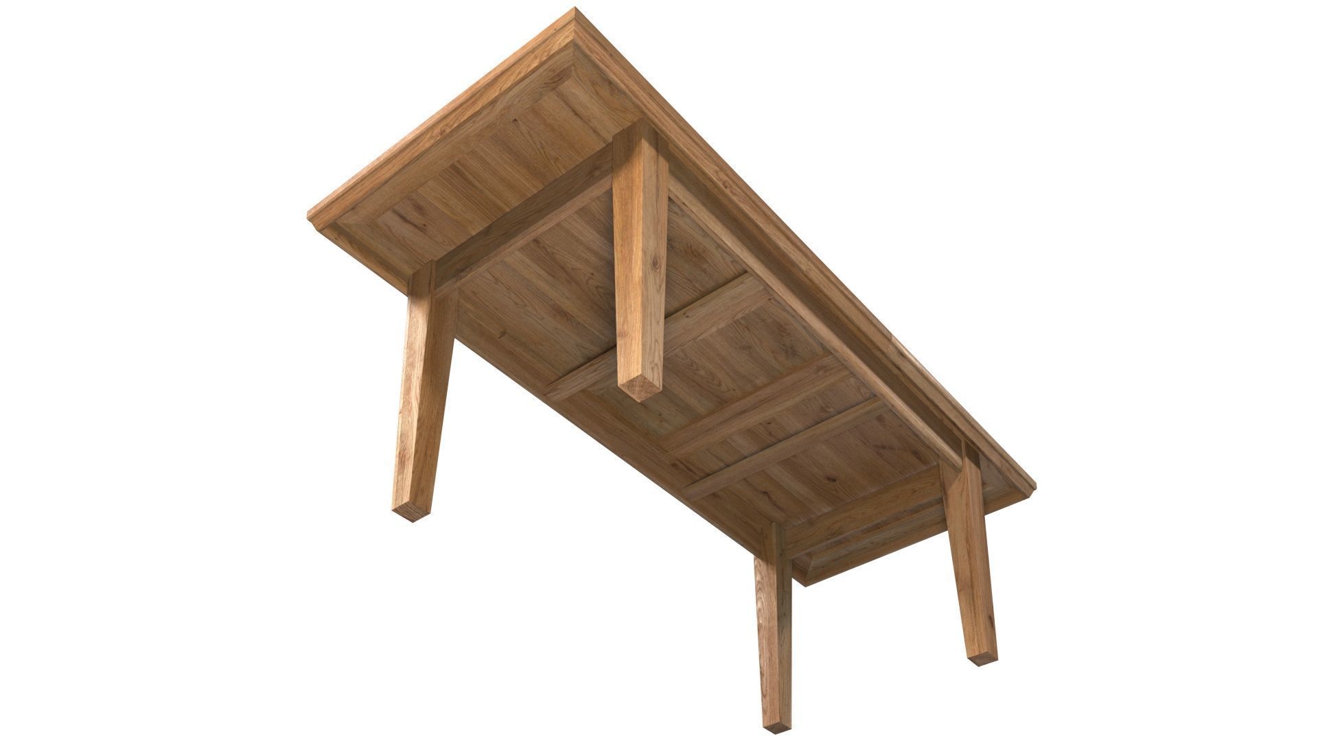 Country Extendable Dining Table 220 x 90 cm 87 x 35 in Solid Oak 3D model_18