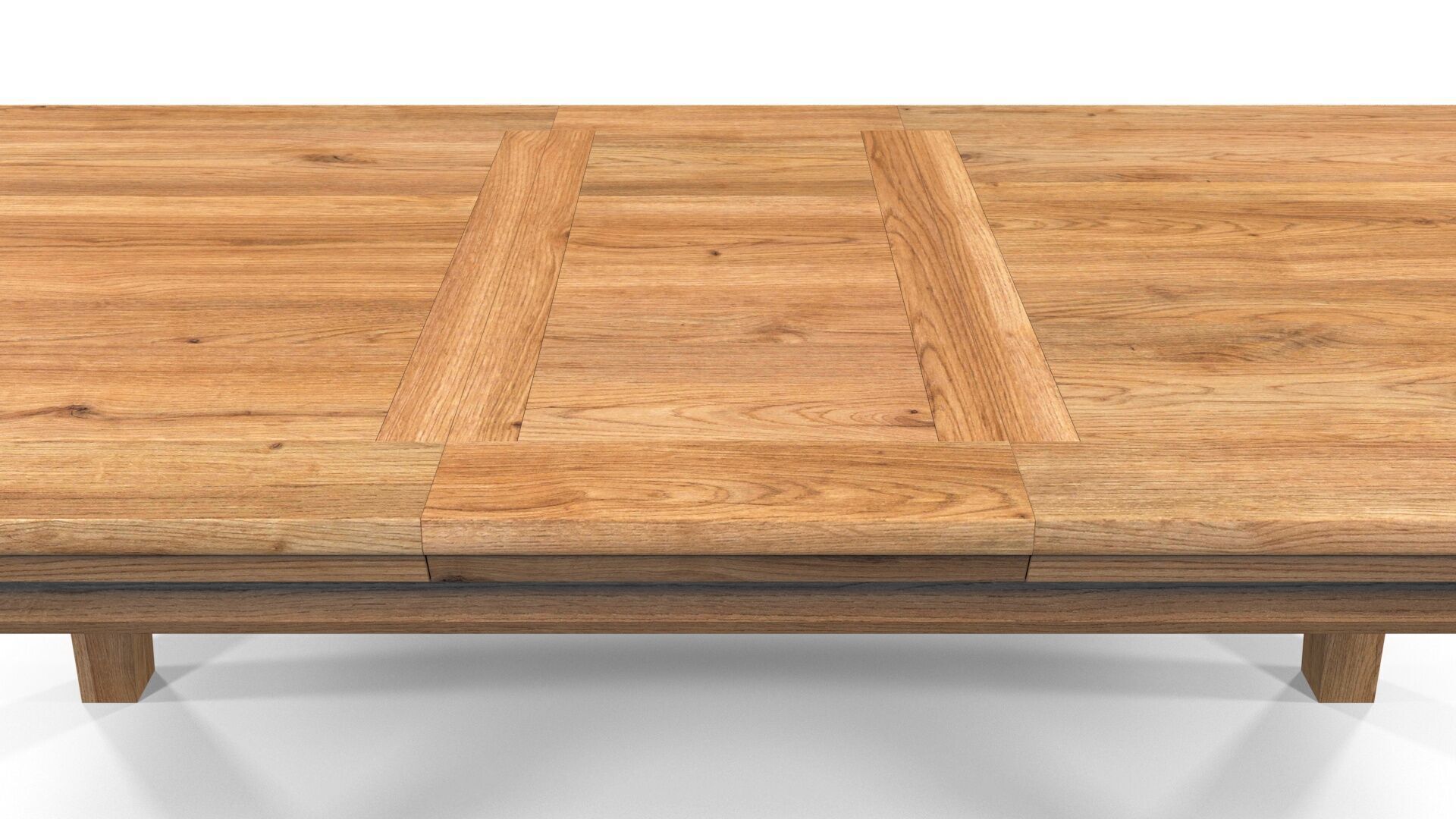 Country Extendable Dining Table 220 x 90 cm 87 x 35 in Solid Oak 3D model_12