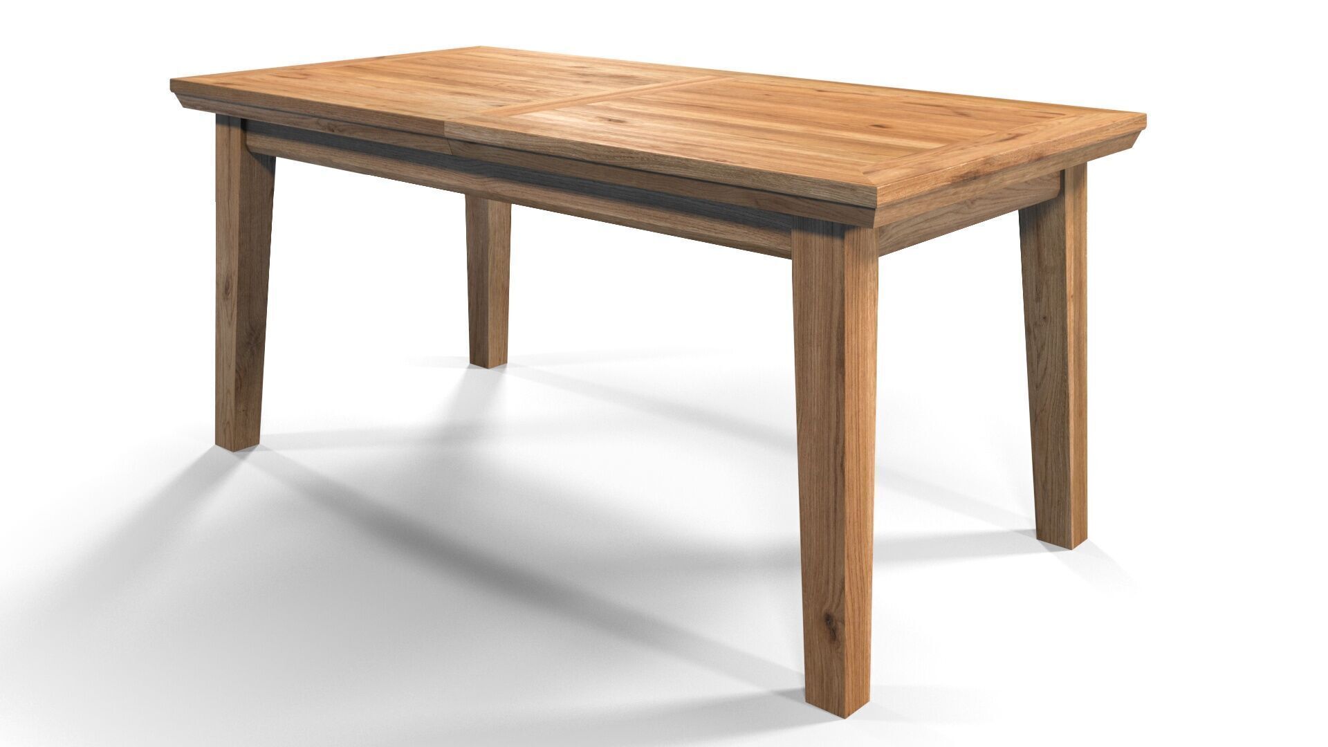 Country Extendable Dining Table 220 x 90 cm 87 x 35 in Solid Oak 3D model_28