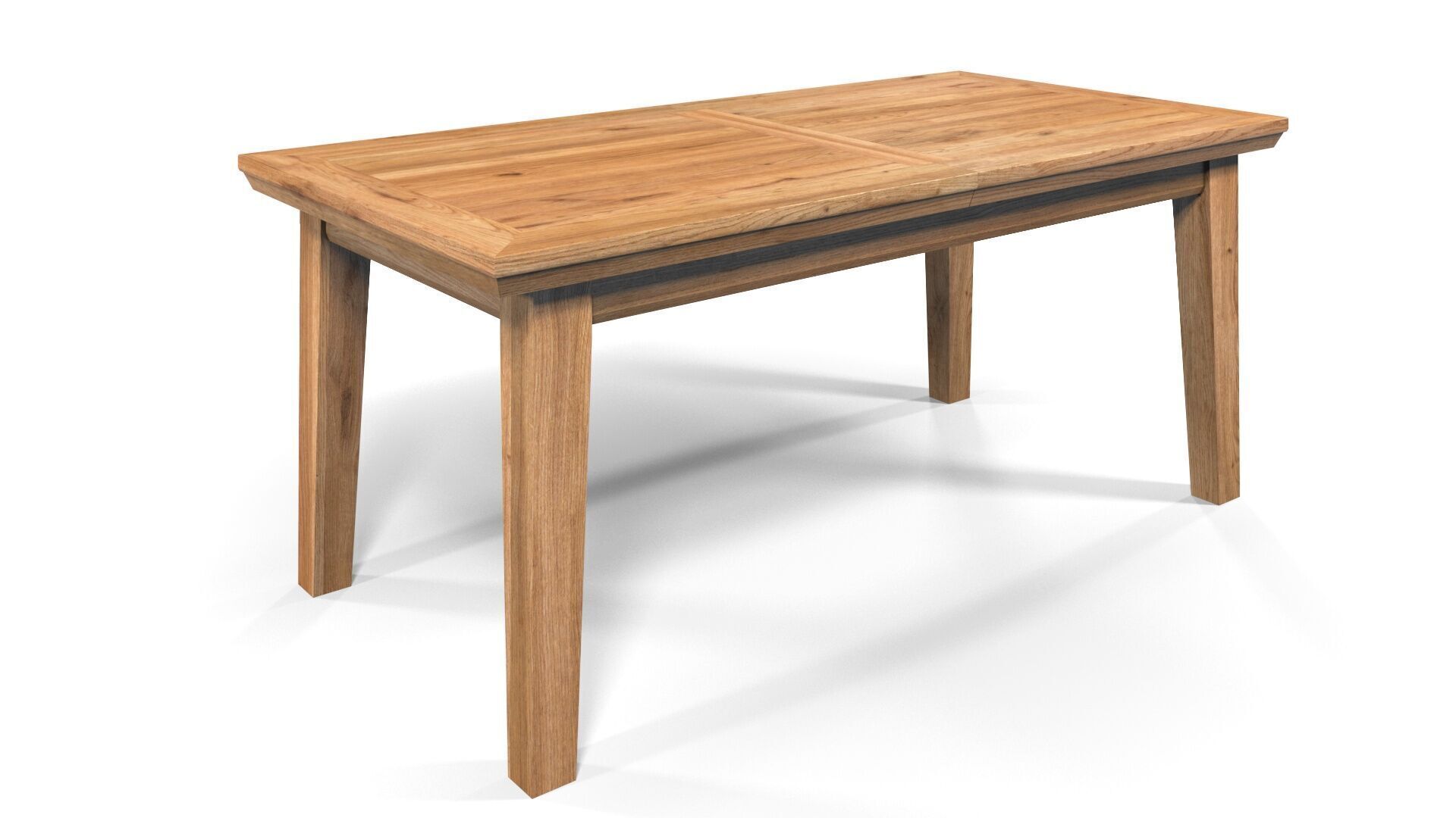 Country Extendable Dining Table 220 x 90 cm 87 x 35 in Solid Oak 3D model_2