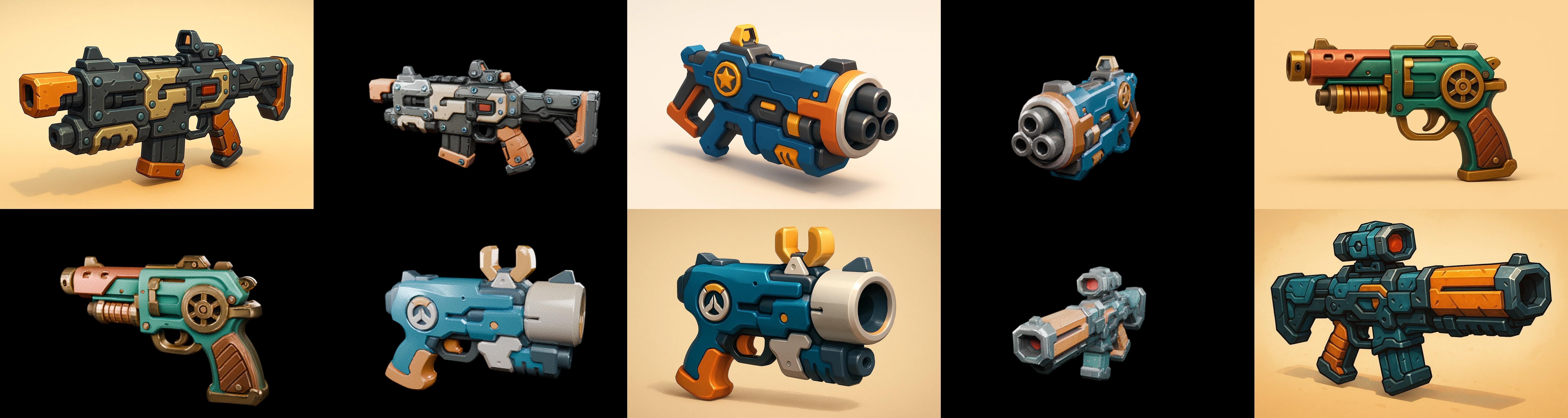 Weapon Rifle and Space Gun bundle 28 pack 100 glb Low-poly 3D model_11