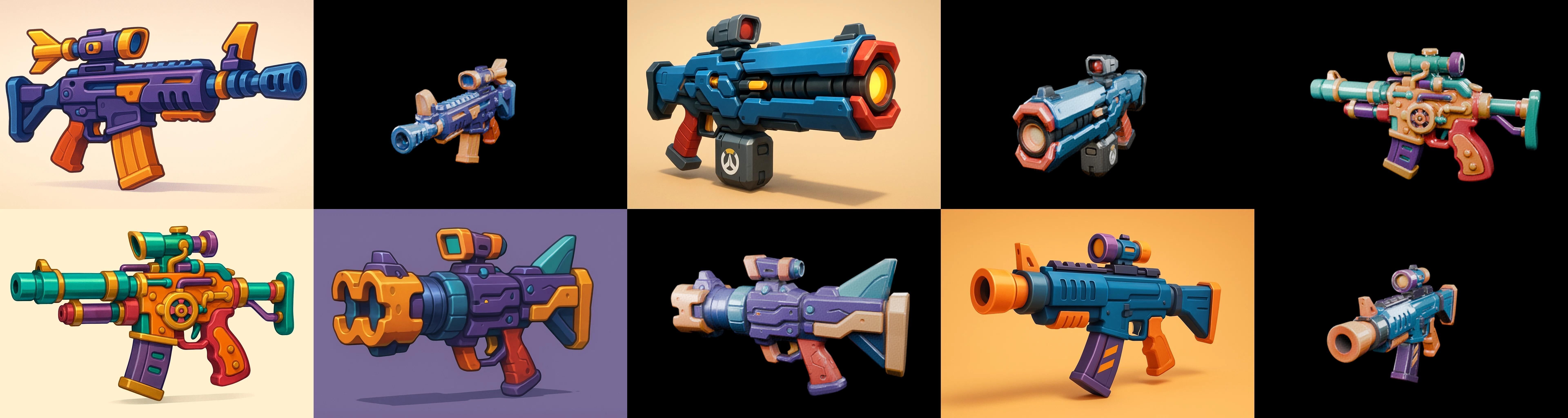 Weapon Rifle and Space Gun bundle 28 pack 100 glb Low-poly 3D model_17