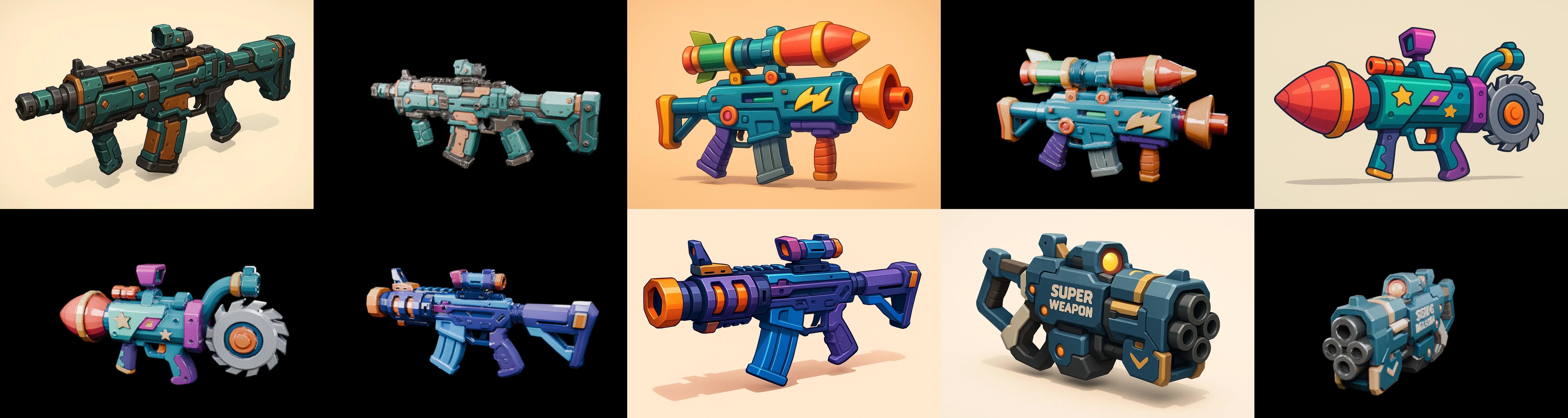 Weapon Rifle and Space Gun bundle 28 pack 100 glb Low-poly 3D model_6