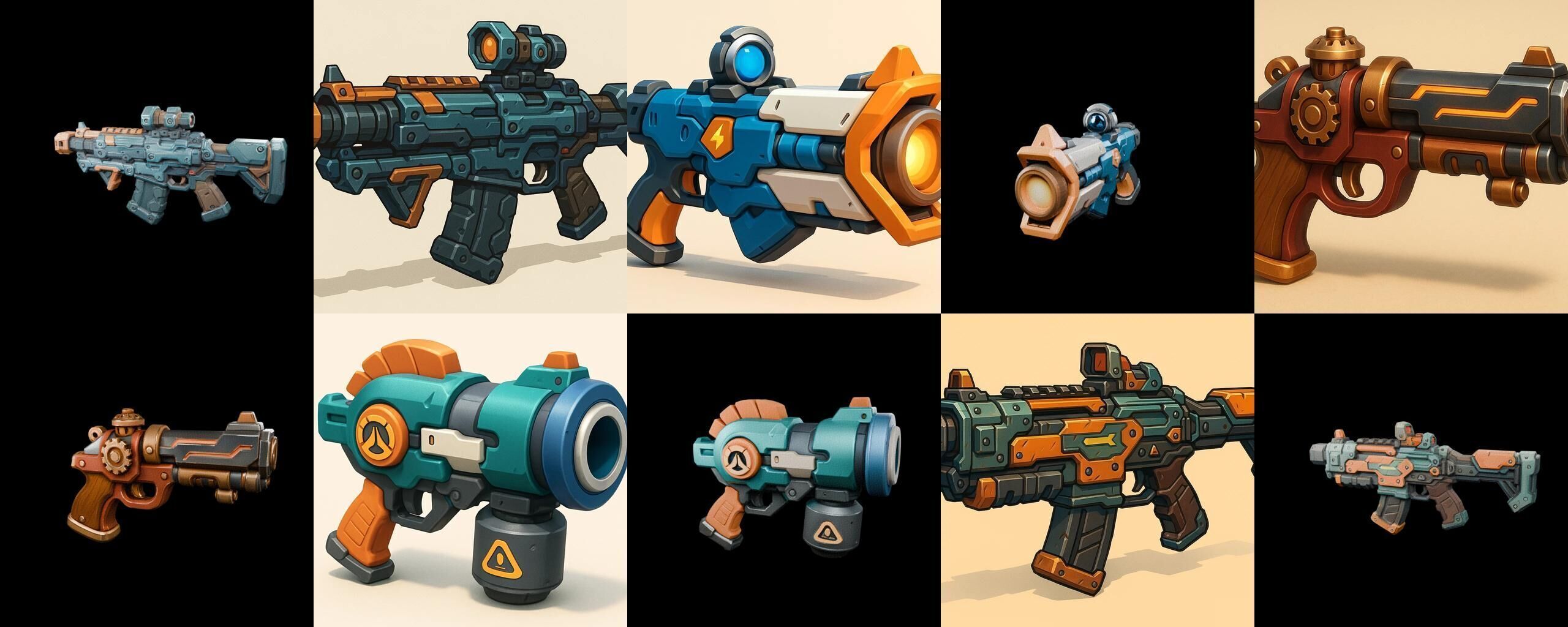 Weapon Rifle and Space Gun bundle 28 pack 100 glb Low-poly 3D model_1