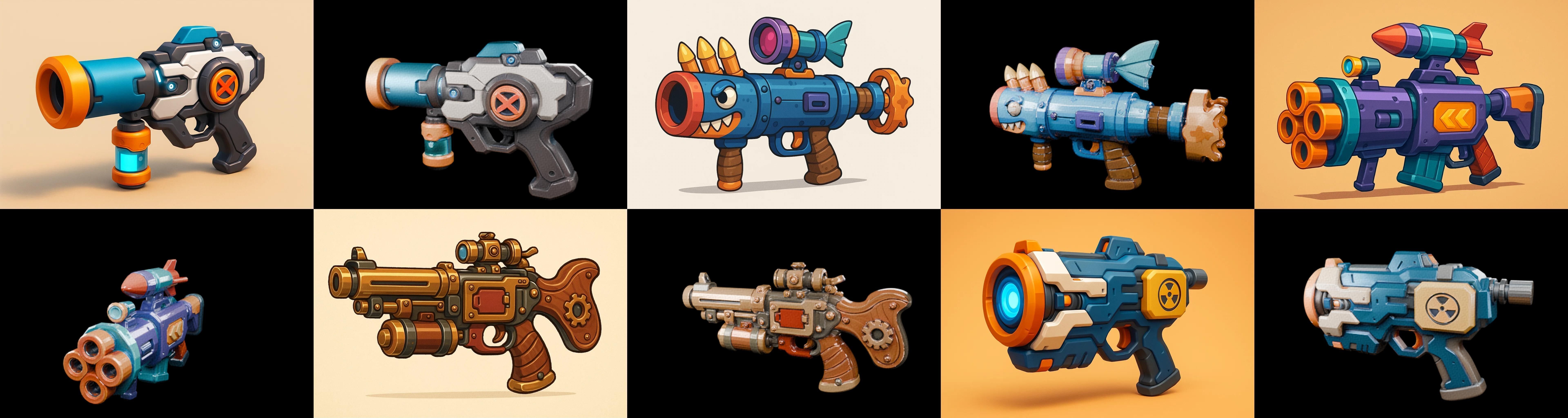 Weapon Rifle and Space Gun bundle 28 pack 100 glb Low-poly 3D model_16