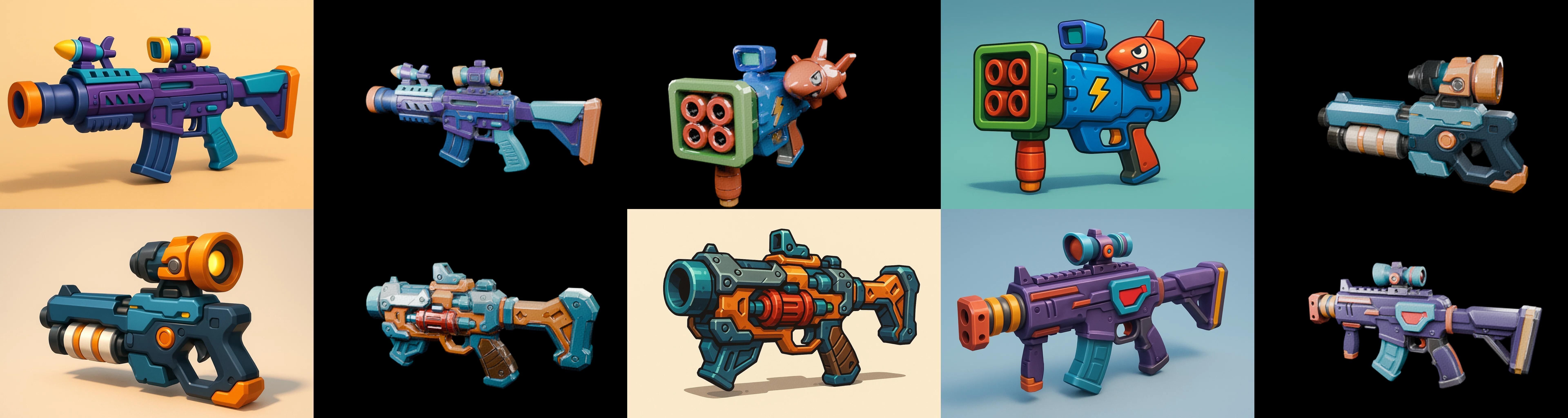 Weapon Rifle and Space Gun bundle 28 pack 100 glb Low-poly 3D model_14