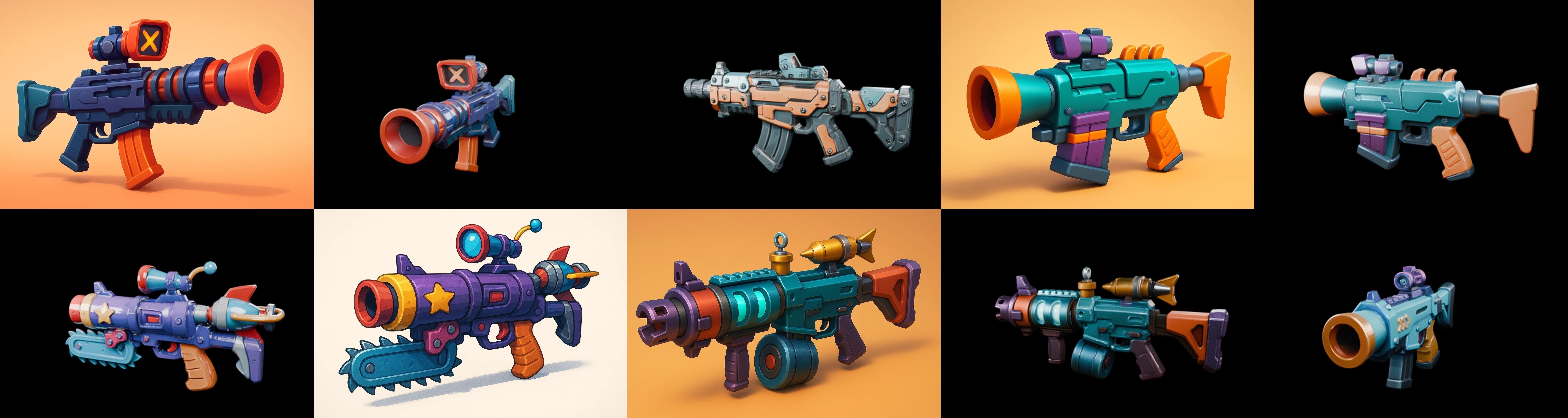 Weapon Rifle and Space Gun bundle 28 pack 100 glb Low-poly 3D model_7