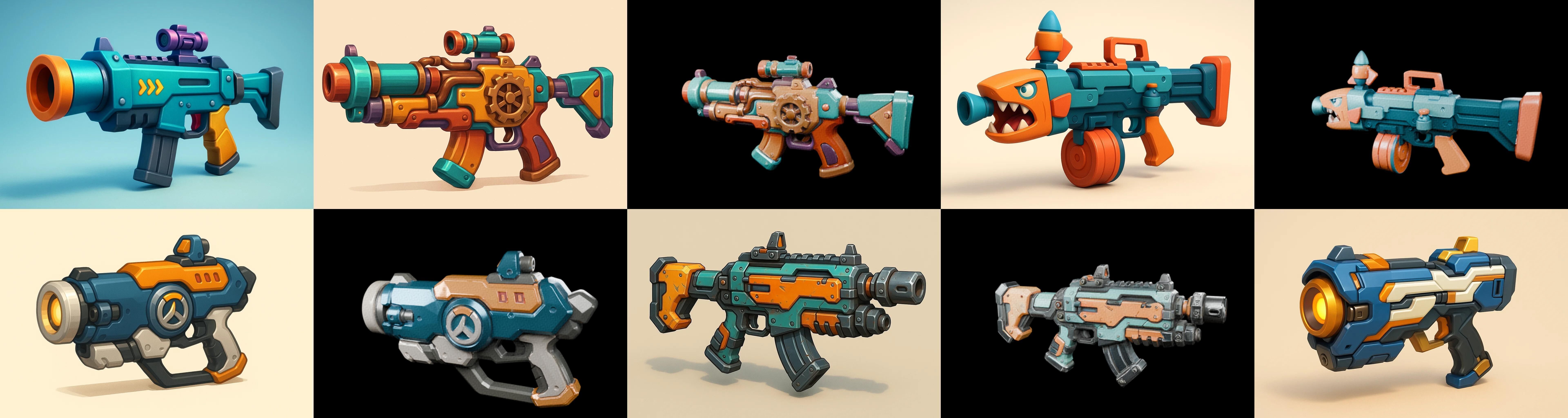 Weapon Rifle and Space Gun bundle 28 pack 100 glb Low-poly 3D model_8