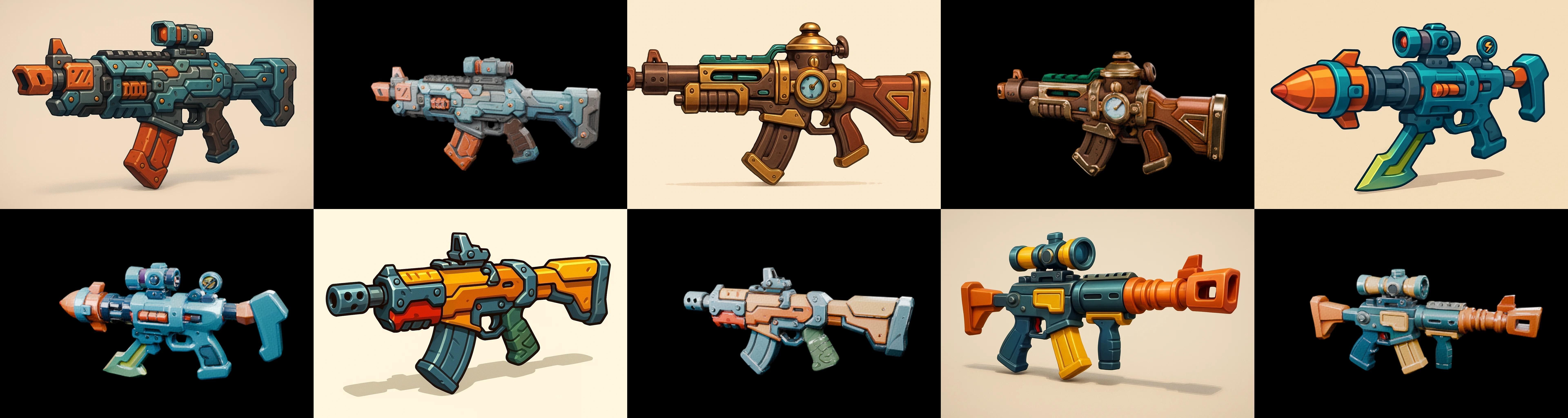 Weapon Rifle and Space Gun bundle 28 pack 100 glb Low-poly 3D model_5