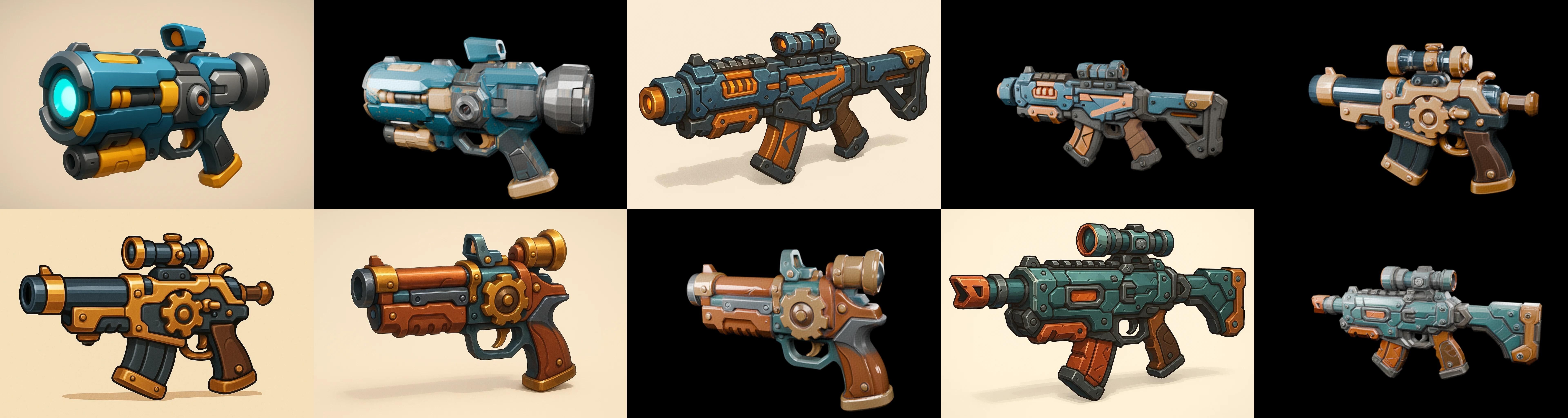 Weapon Rifle and Space Gun bundle 28 pack 100 glb Low-poly 3D model_3