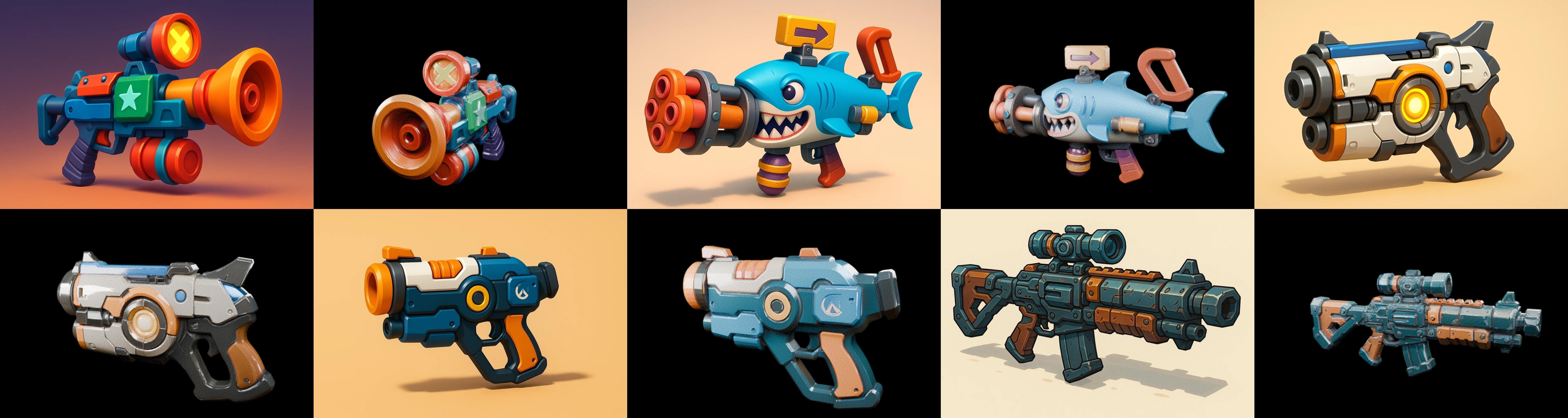 Weapon Rifle and Space Gun bundle 28 pack 100 glb Low-poly 3D model_12