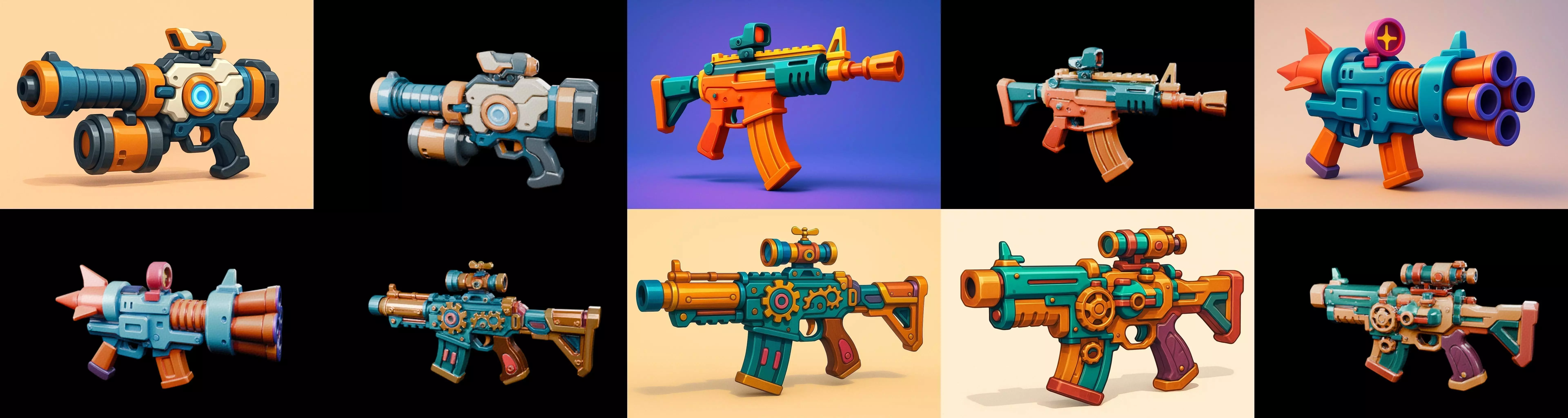 Weapon Rifle and Space Gun bundle 28 pack 100 glb Low-poly 3D model_0