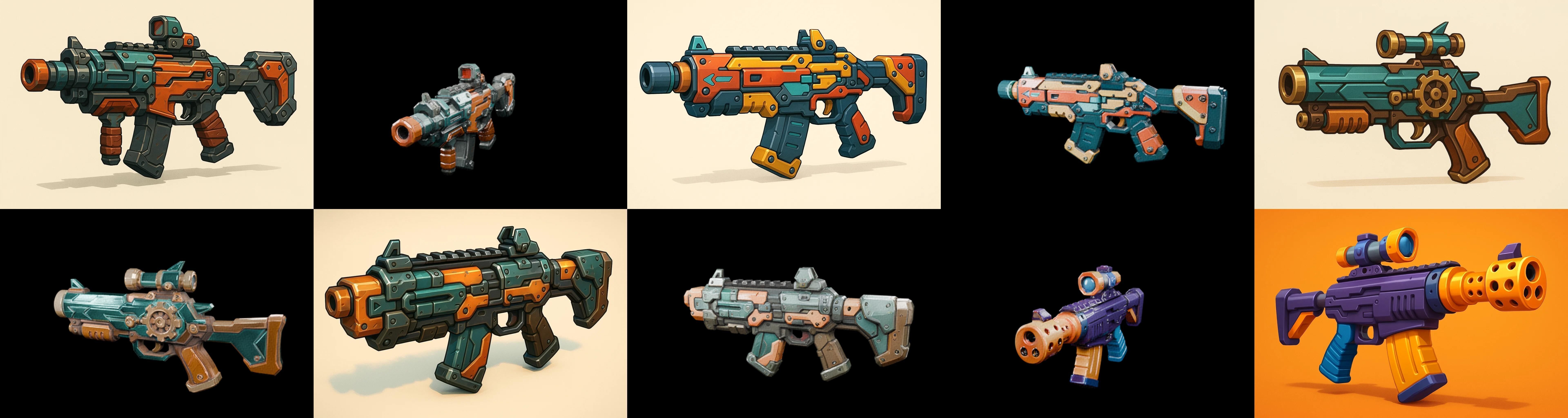Weapon Rifle and Space Gun bundle 28 pack 100 glb Low-poly 3D model_2