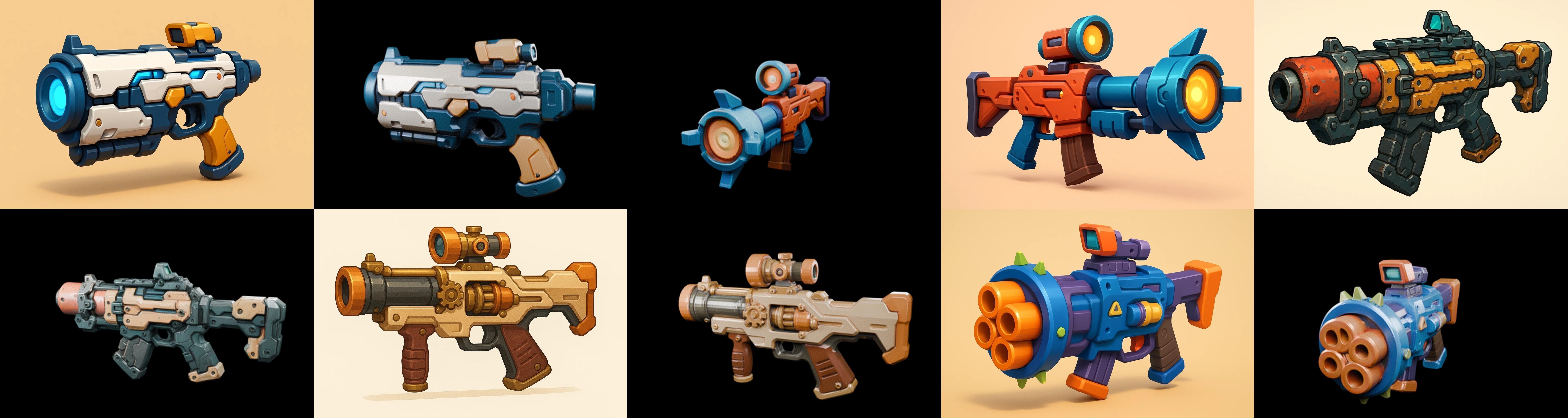 Weapon Rifle and Space Gun bundle 28 pack 100 glb Low-poly 3D model_4