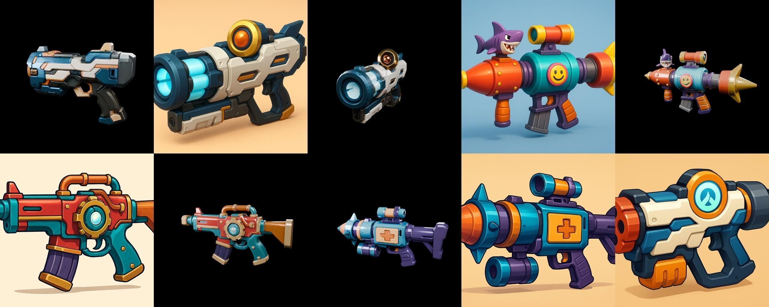 Weapon Rifle and Space Gun bundle 28 pack 100 glb Low-poly 3D model_9