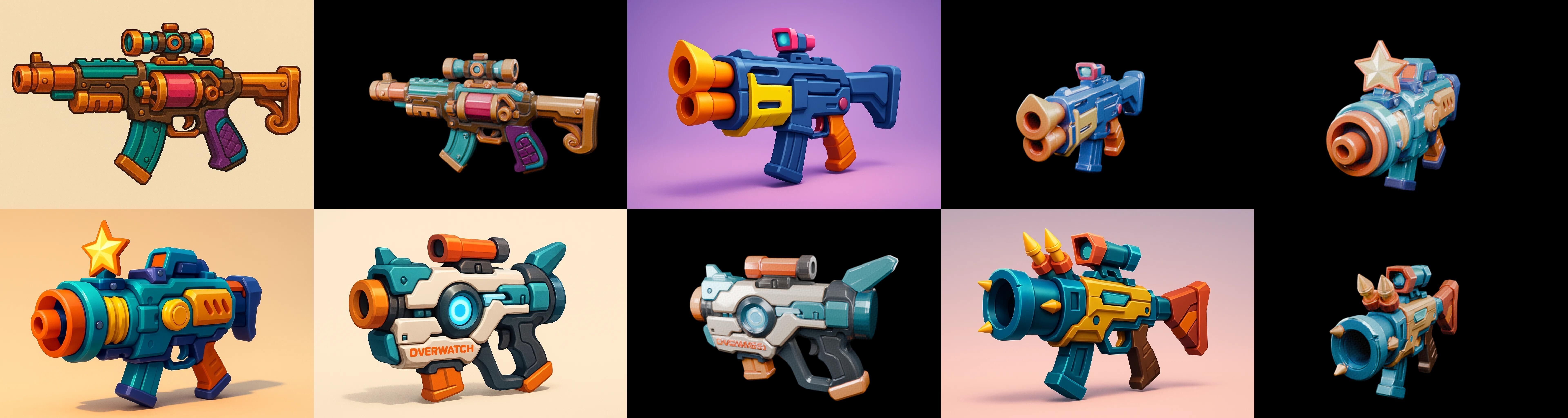 Weapon Rifle and Space Gun bundle 28 pack 100 glb Low-poly 3D model_13