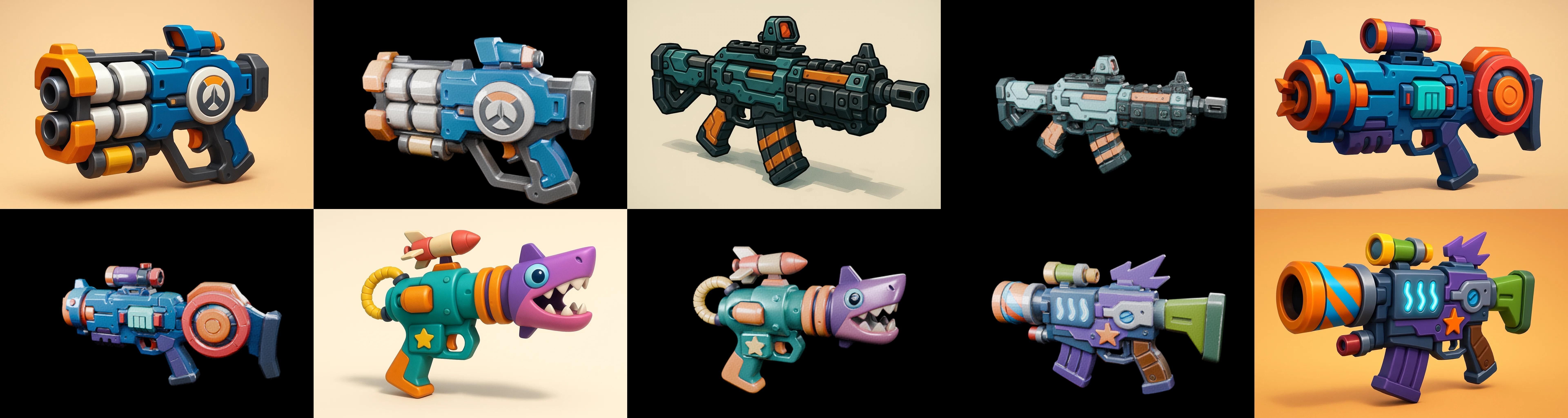 Weapon Rifle and Space Gun bundle 26 pack 100 glb Low-poly 3D model_19