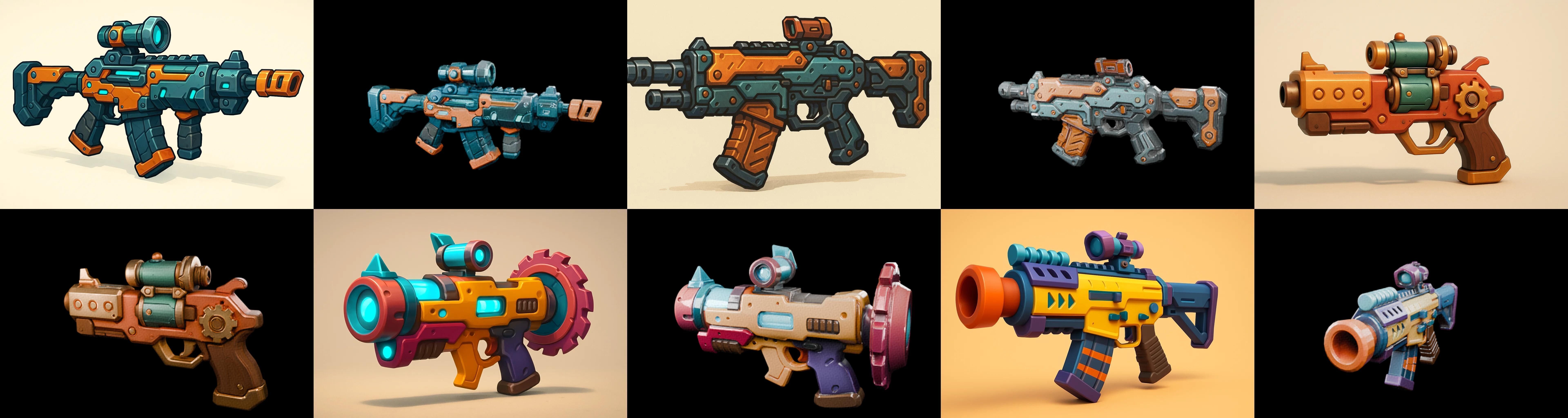 Weapon Rifle and Space Gun bundle 26 pack 100 glb Low-poly 3D model_18