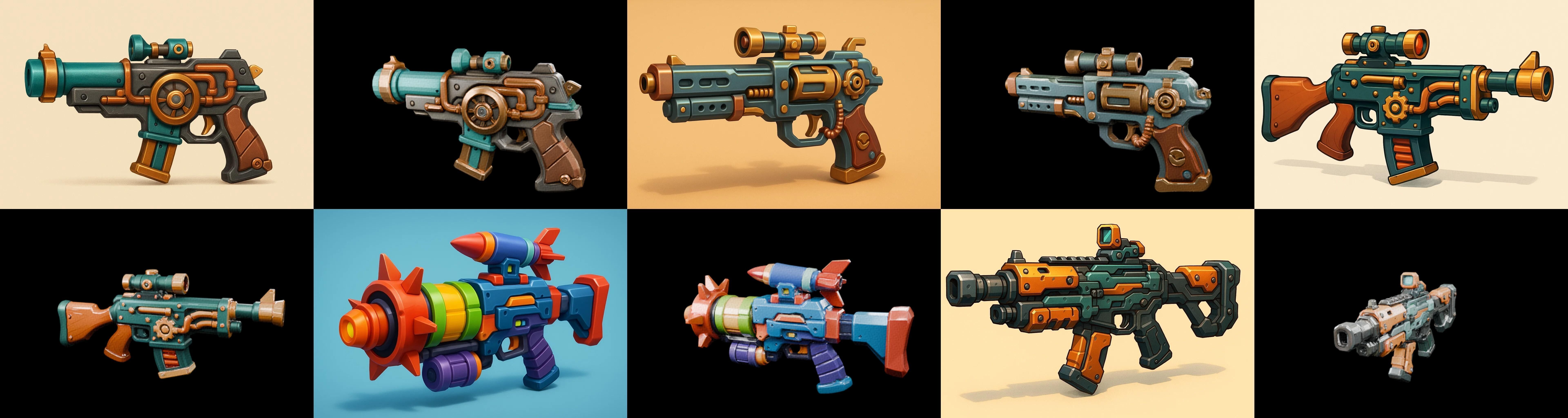 Weapon Rifle and Space Gun bundle 26 pack 100 glb Low-poly 3D model_13