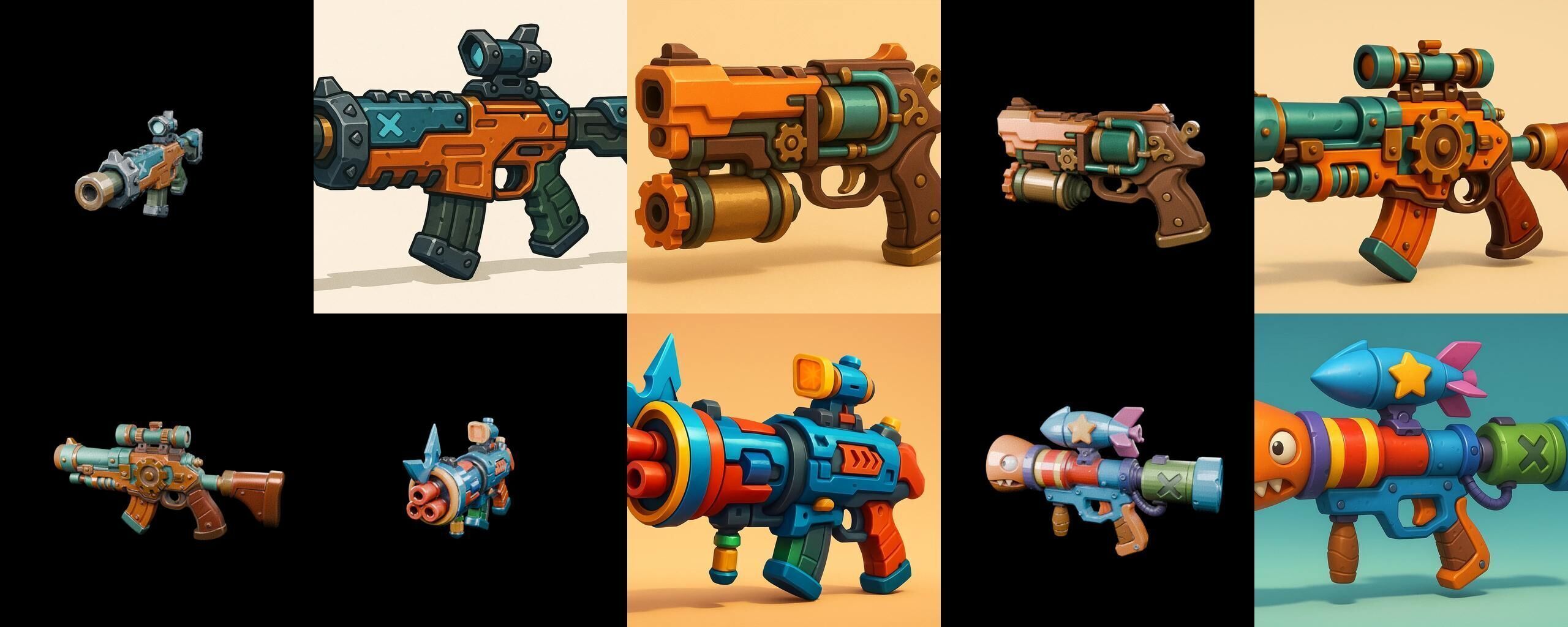 Weapon Rifle and Space Gun bundle 26 pack 100 glb Low-poly 3D model_17