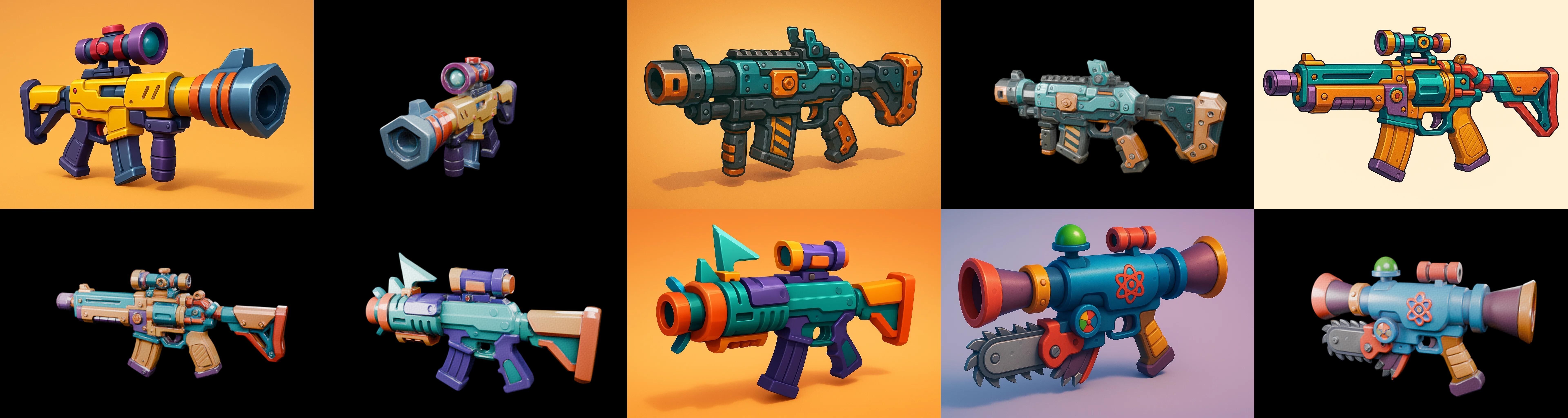 Weapon Rifle and Space Gun bundle 26 pack 100 glb Low-poly 3D model_14