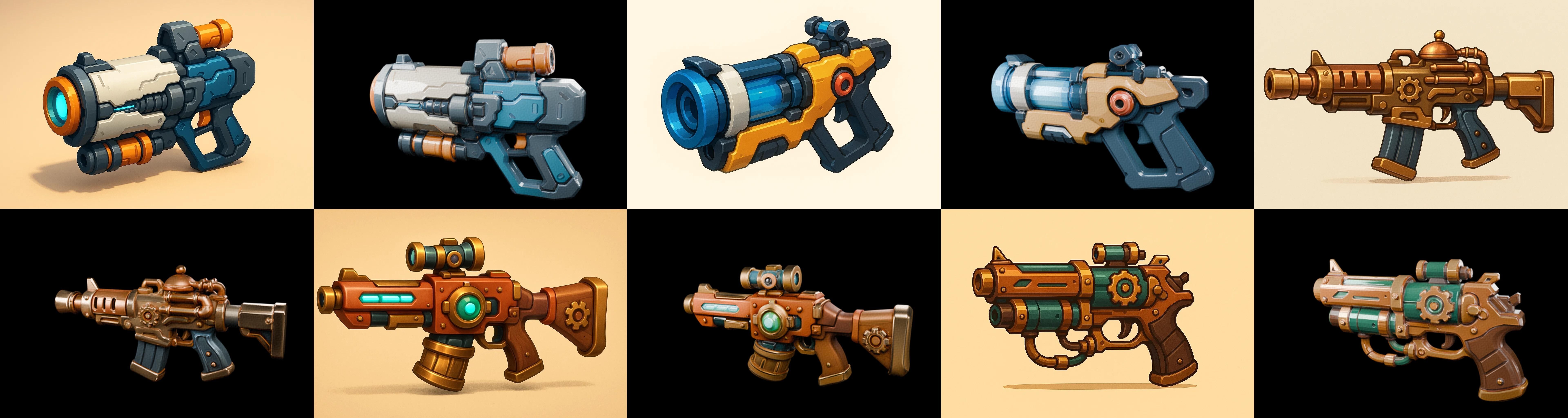 Weapon Rifle and Space Gun bundle 26 pack 100 glb Low-poly 3D model_10