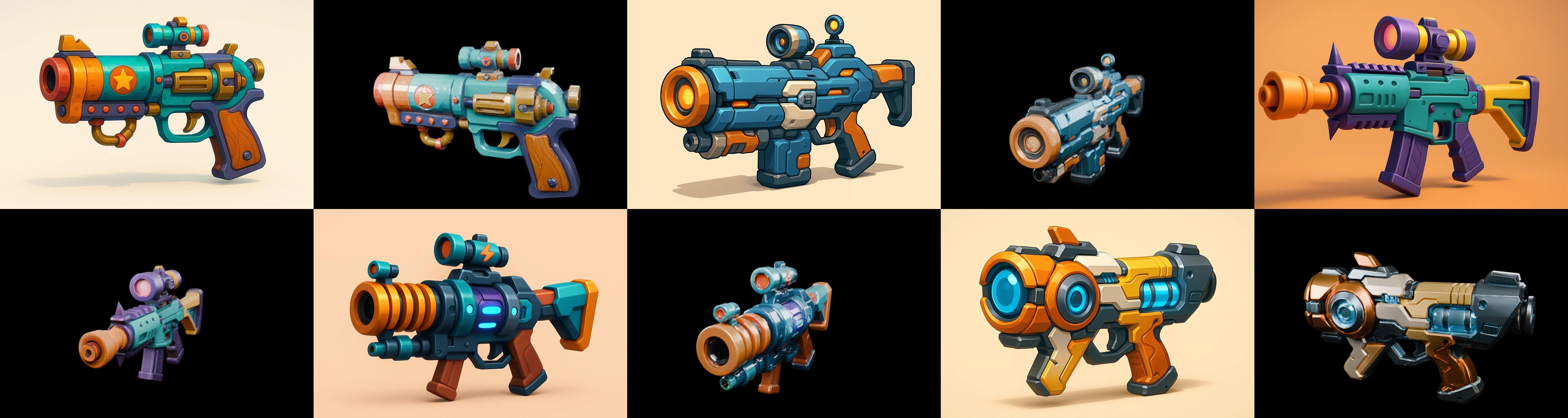 Weapon Rifle and Space Gun bundle 26 pack 100 glb Low-poly 3D model_12