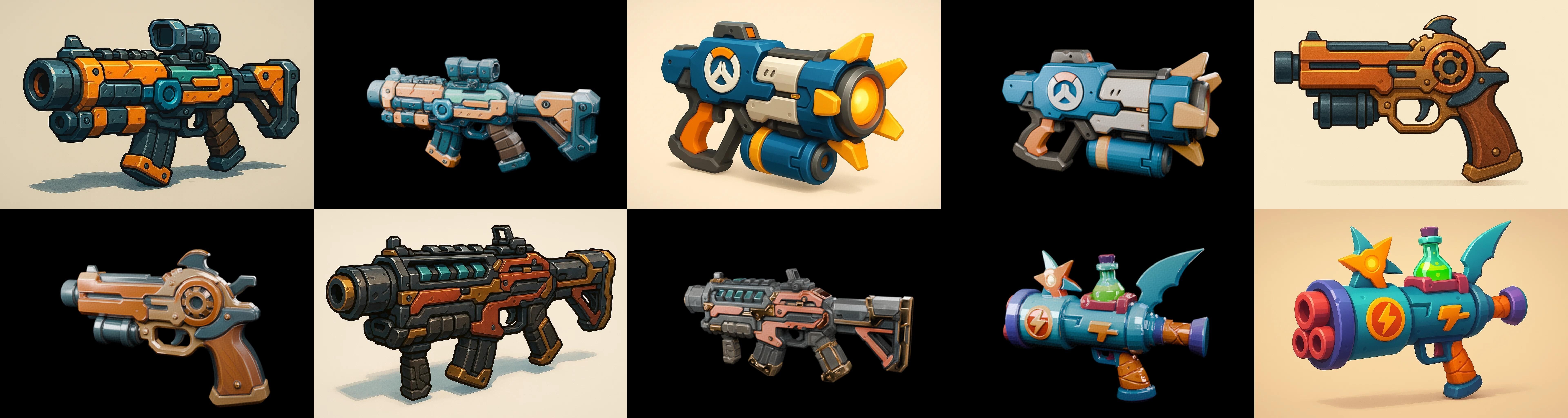 Weapon Rifle and Space Gun bundle 26 pack 100 glb Low-poly 3D model_4