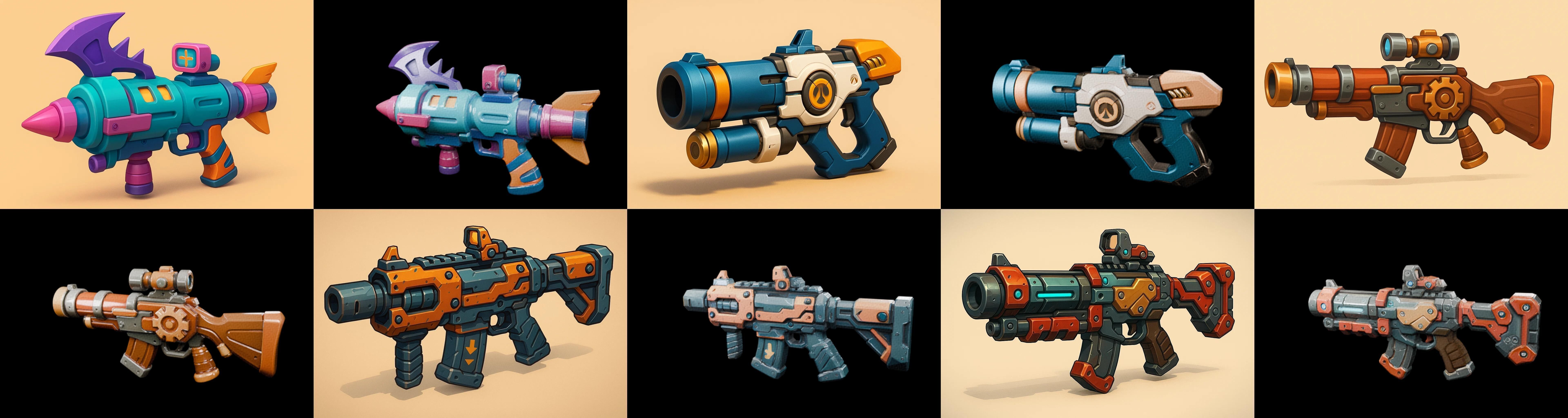 Weapon Rifle and Space Gun bundle 26 pack 100 glb Low-poly 3D model_5