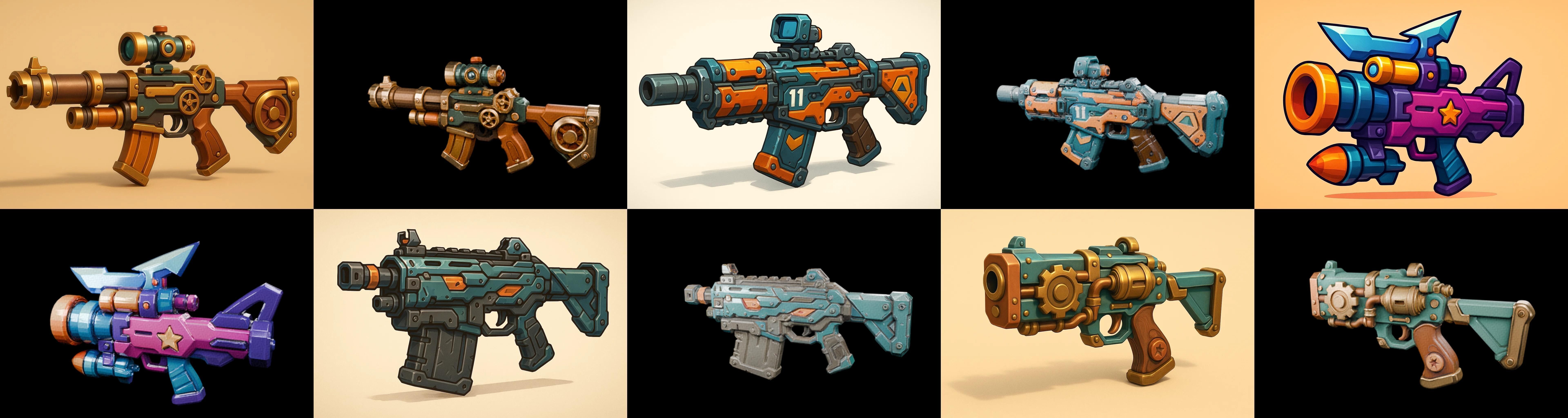 Weapon Rifle and Space Gun bundle 26 pack 100 glb Low-poly 3D model_7