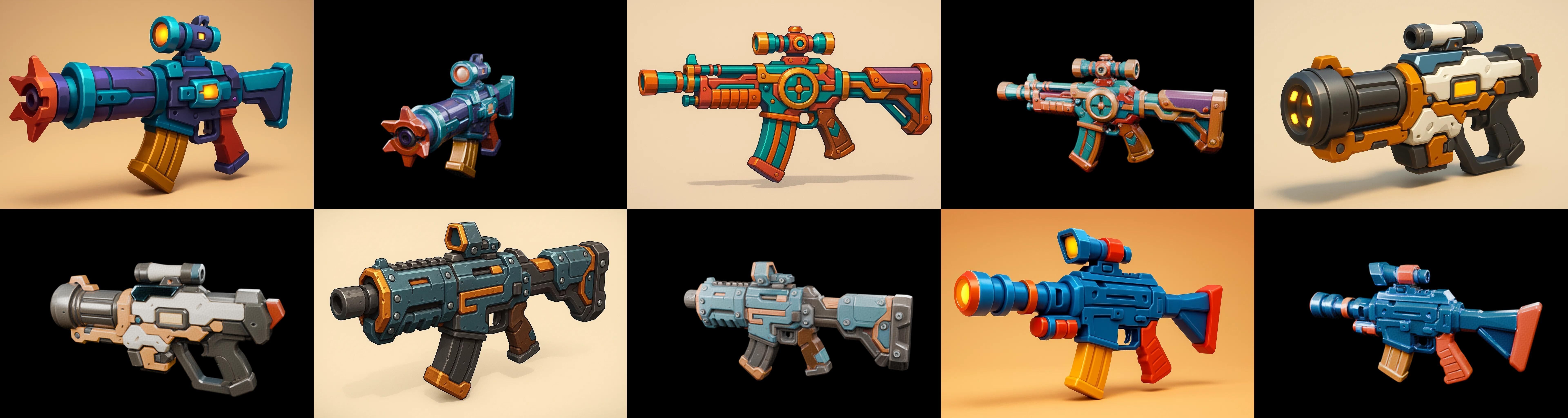 Weapon Rifle and Space Gun bundle 26 pack 100 glb Low-poly 3D model_9