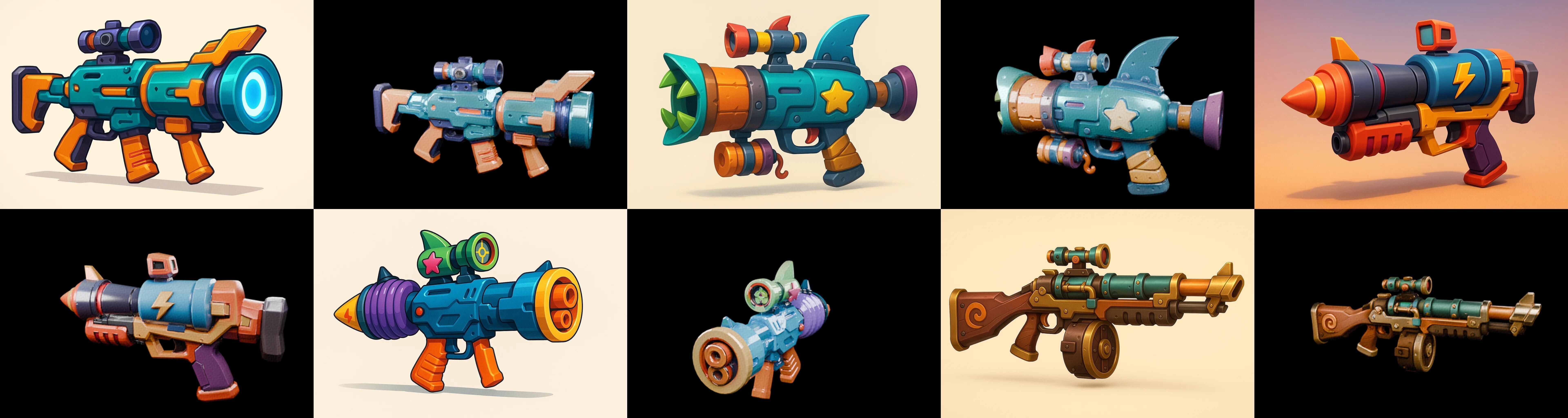 Weapon Rifle and Space Gun bundle 26 pack 100 glb Low-poly 3D model_8