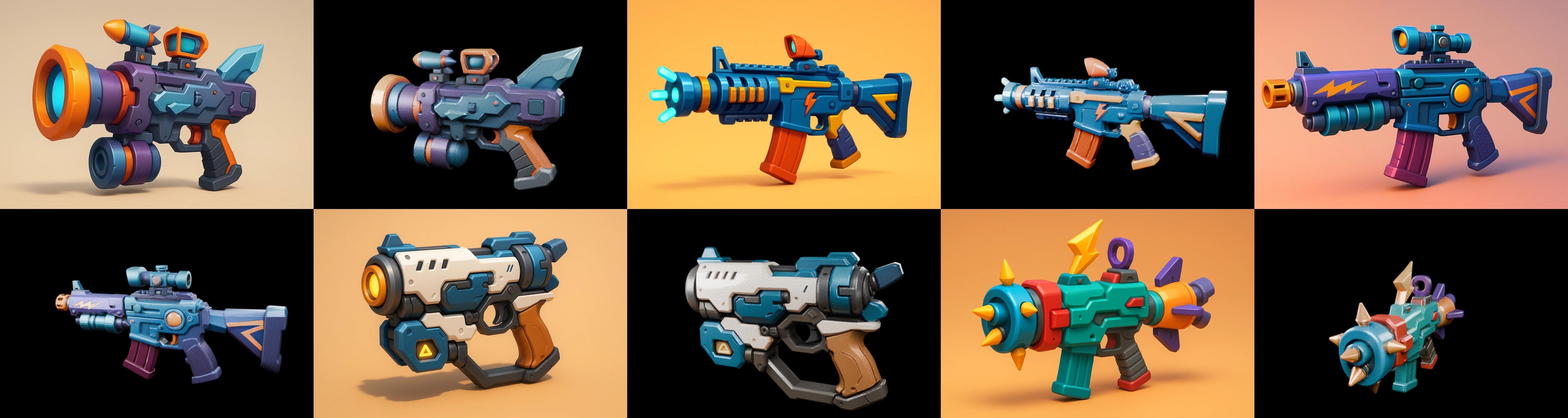 Weapon Rifle and Space Gun bundle 26 pack 100 glb Low-poly 3D model_11