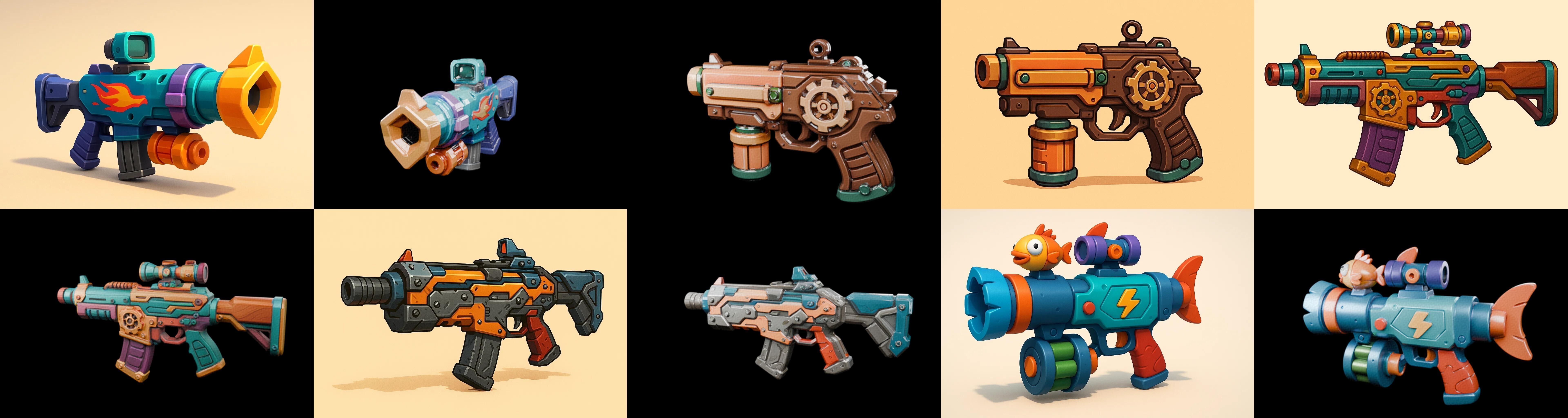 Weapon Rifle and Space Gun bundle 25 pack 100 glb Low-poly 3D model_6