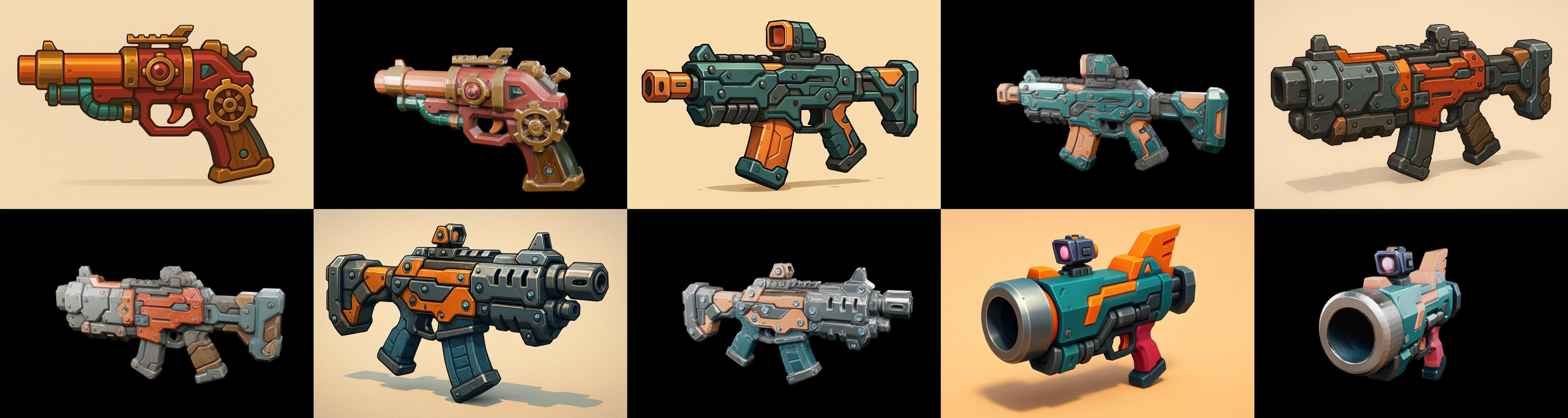 Weapon Rifle and Space Gun bundle 25 pack 100 glb Low-poly 3D model_9