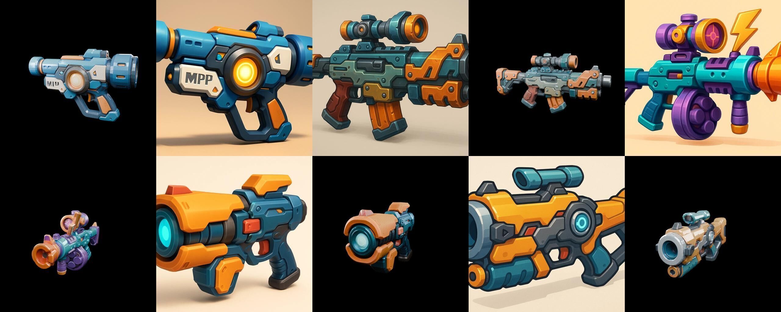 Weapon Rifle and Space Gun bundle 25 pack 100 glb Low-poly 3D model_10