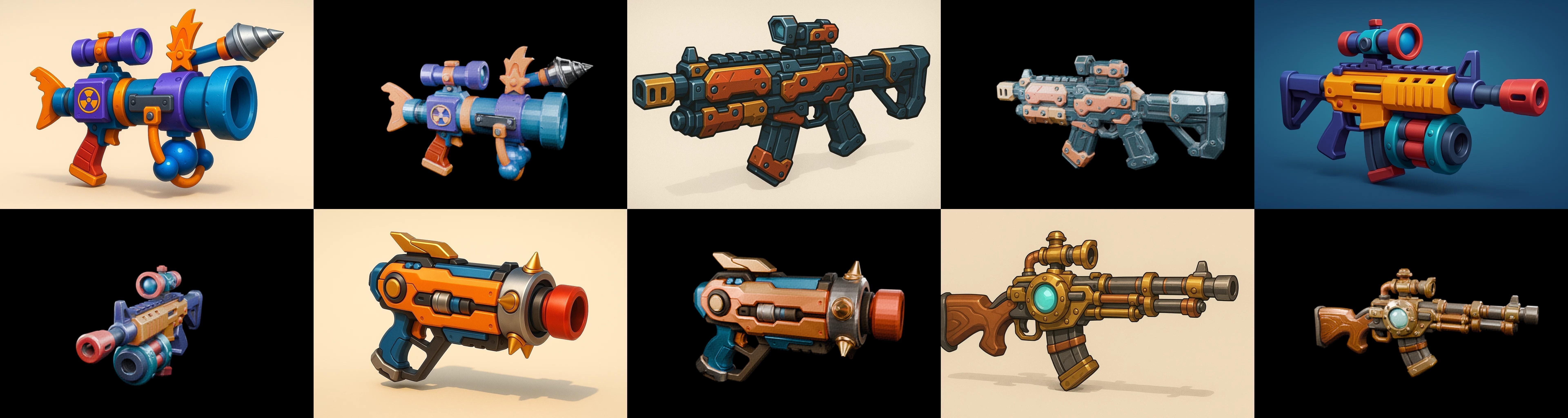 Weapon Rifle and Space Gun bundle 25 pack 100 glb Low-poly 3D model_2