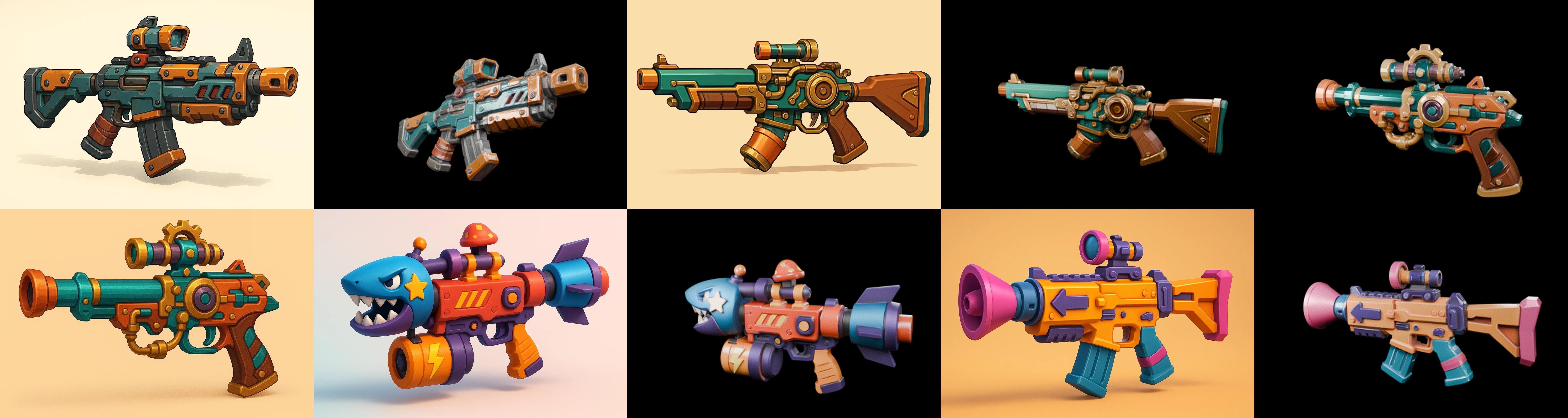 Weapon Rifle and Space Gun bundle 25 pack 100 glb Low-poly 3D model_7