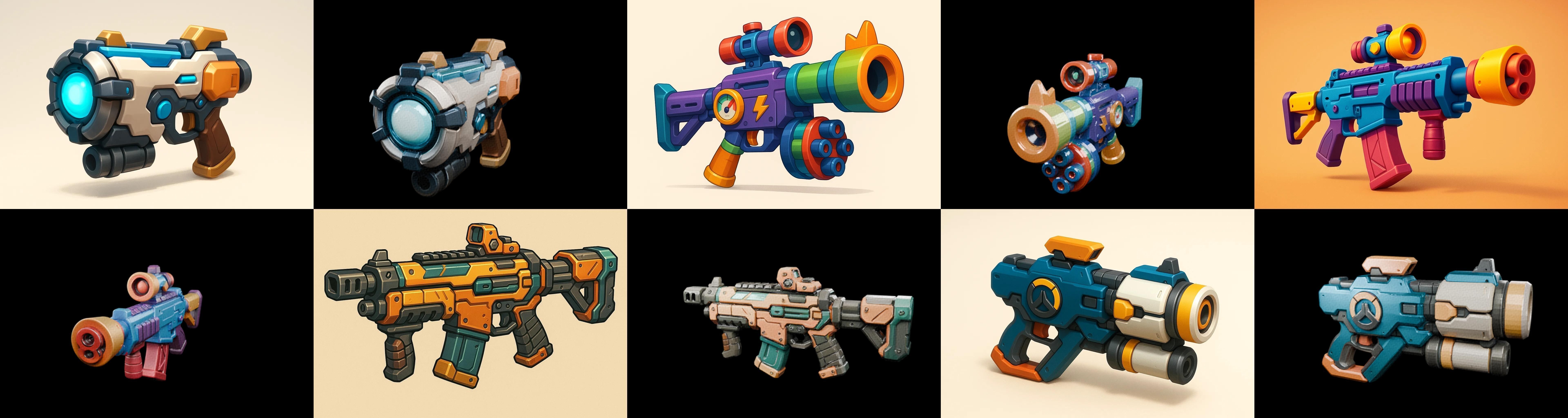 Weapon Rifle and Space Gun bundle 25 pack 100 glb Low-poly 3D model_14