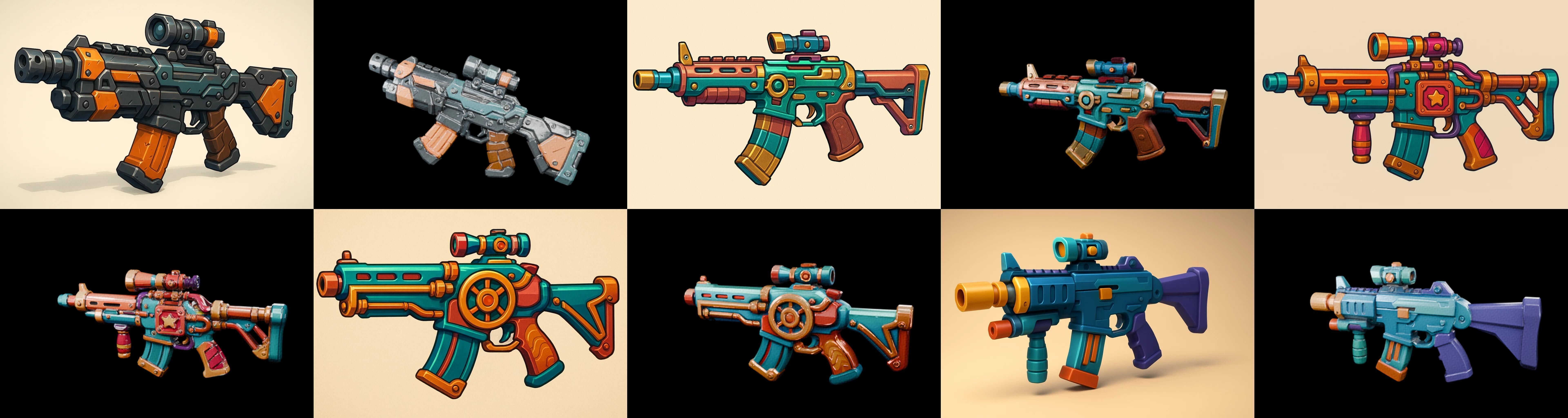 Weapon Rifle and Space Gun bundle 25 pack 100 glb Low-poly 3D model_16