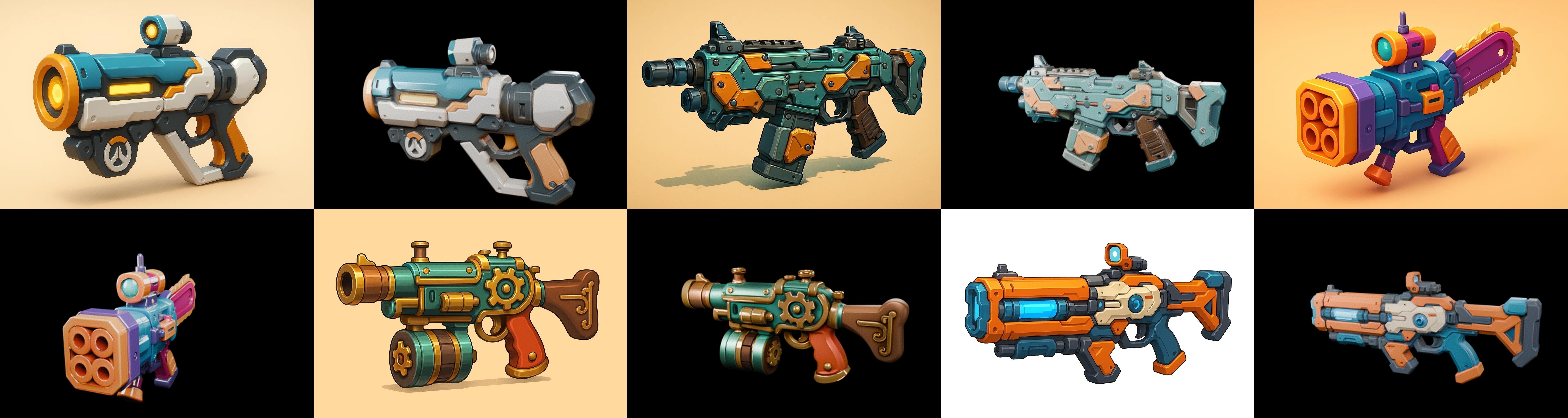 Weapon Rifle and Space Gun bundle 25 pack 100 glb Low-poly 3D model_12